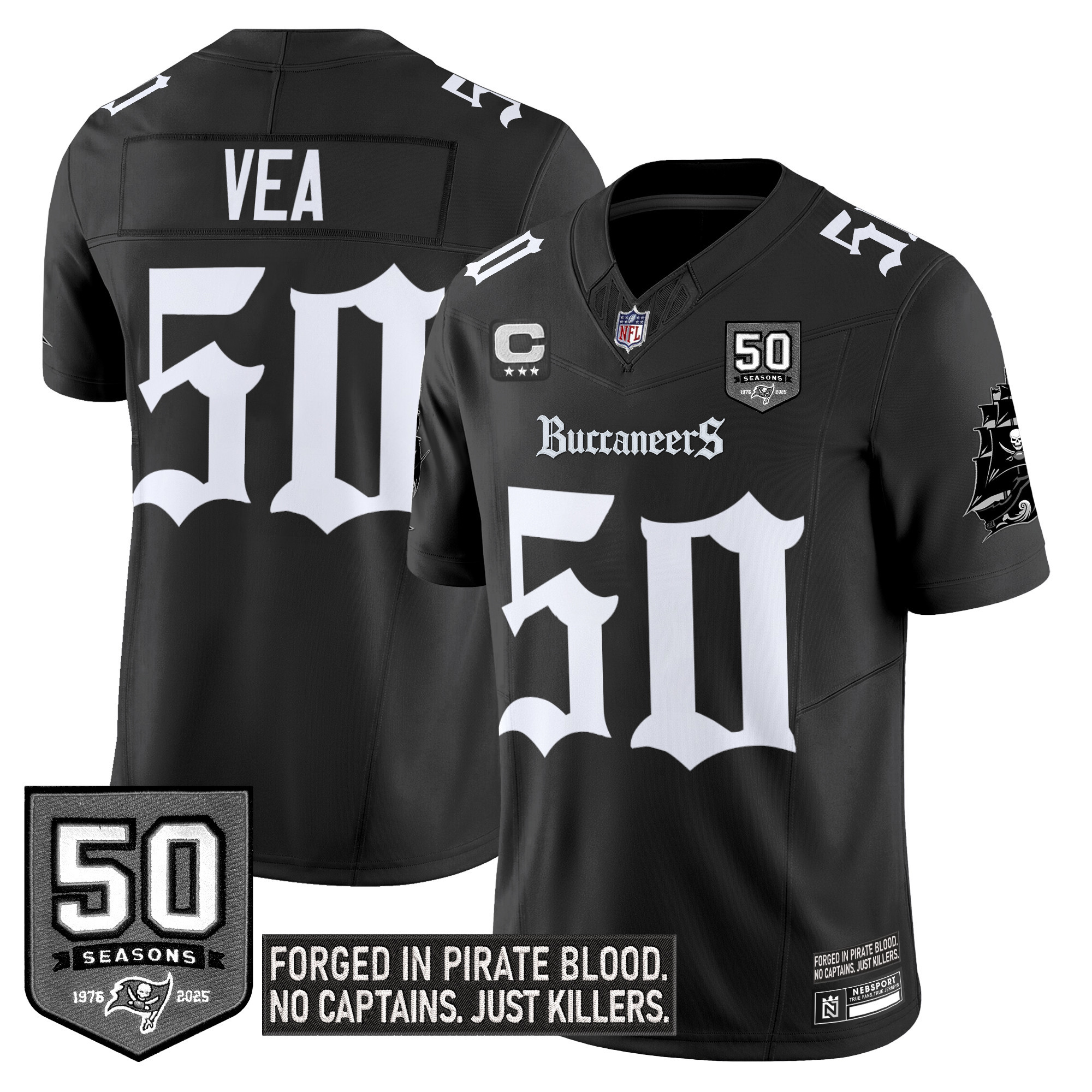 Men's Tampa Bay Buccaneers 'Gothic Pirate Shadows Edition' Vapor Limited Jersey - All Stitched - Image 9