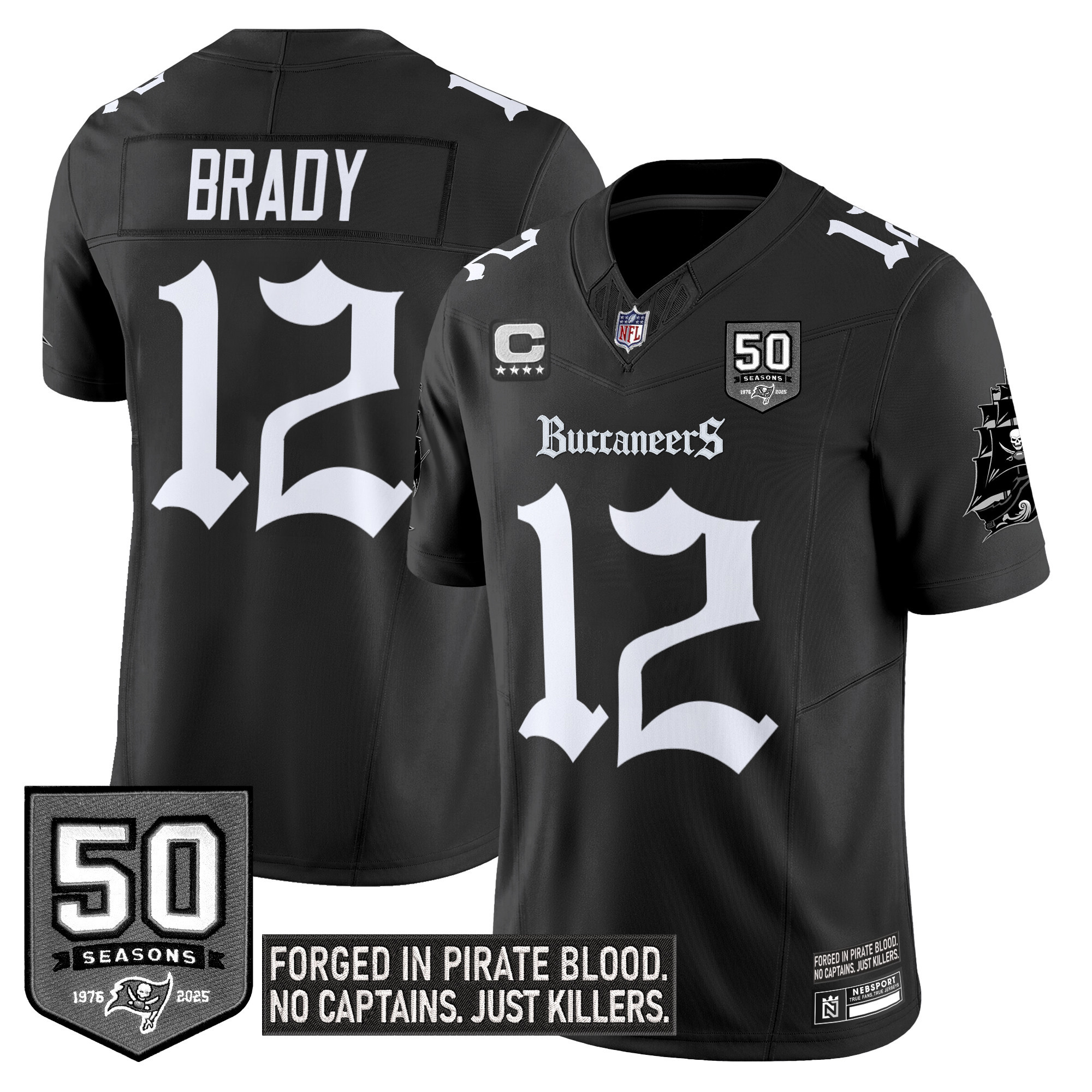 Men's Tampa Bay Buccaneers 'Gothic Pirate Shadows Edition' Vapor Limited Jersey - All Stitched - Image 6