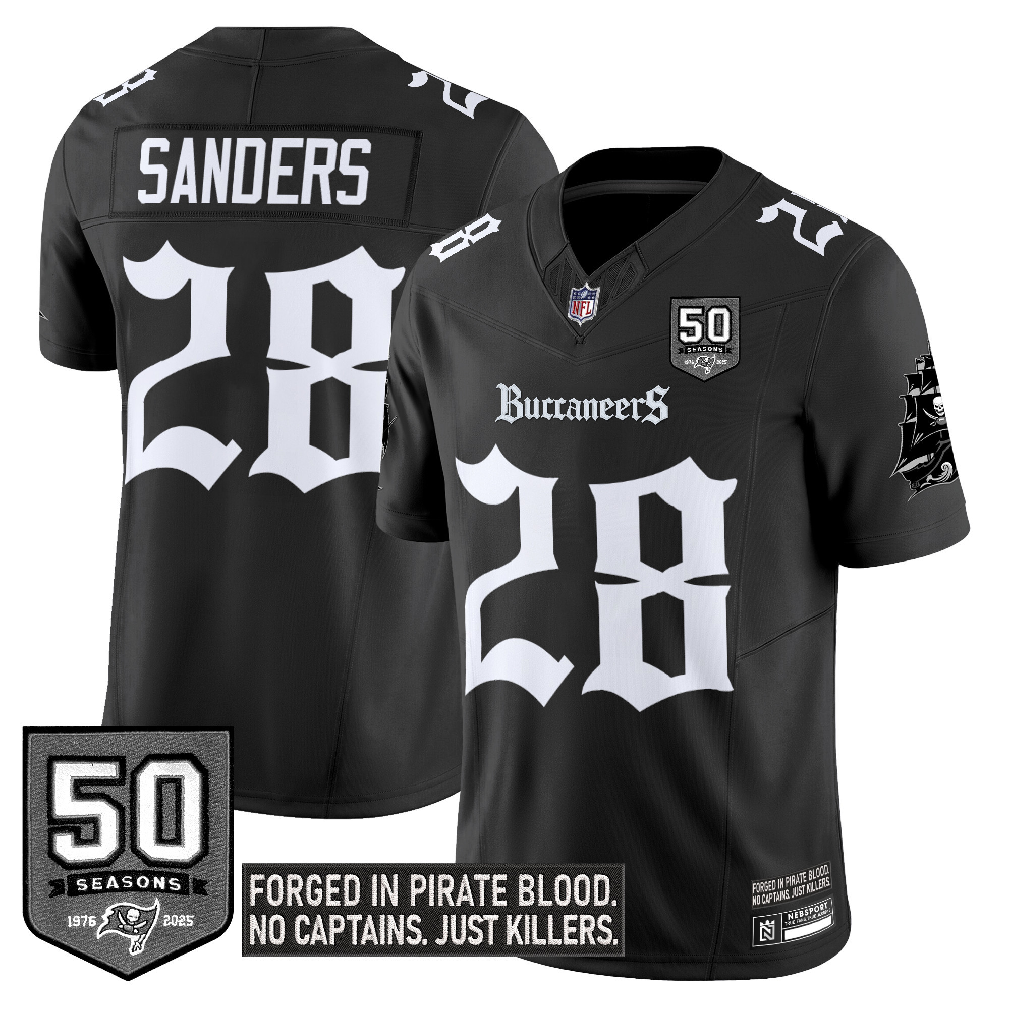 Men's Tampa Bay Buccaneers 'Gothic Pirate Shadows Edition' Vapor Limited Jersey - All Stitched - Image 3