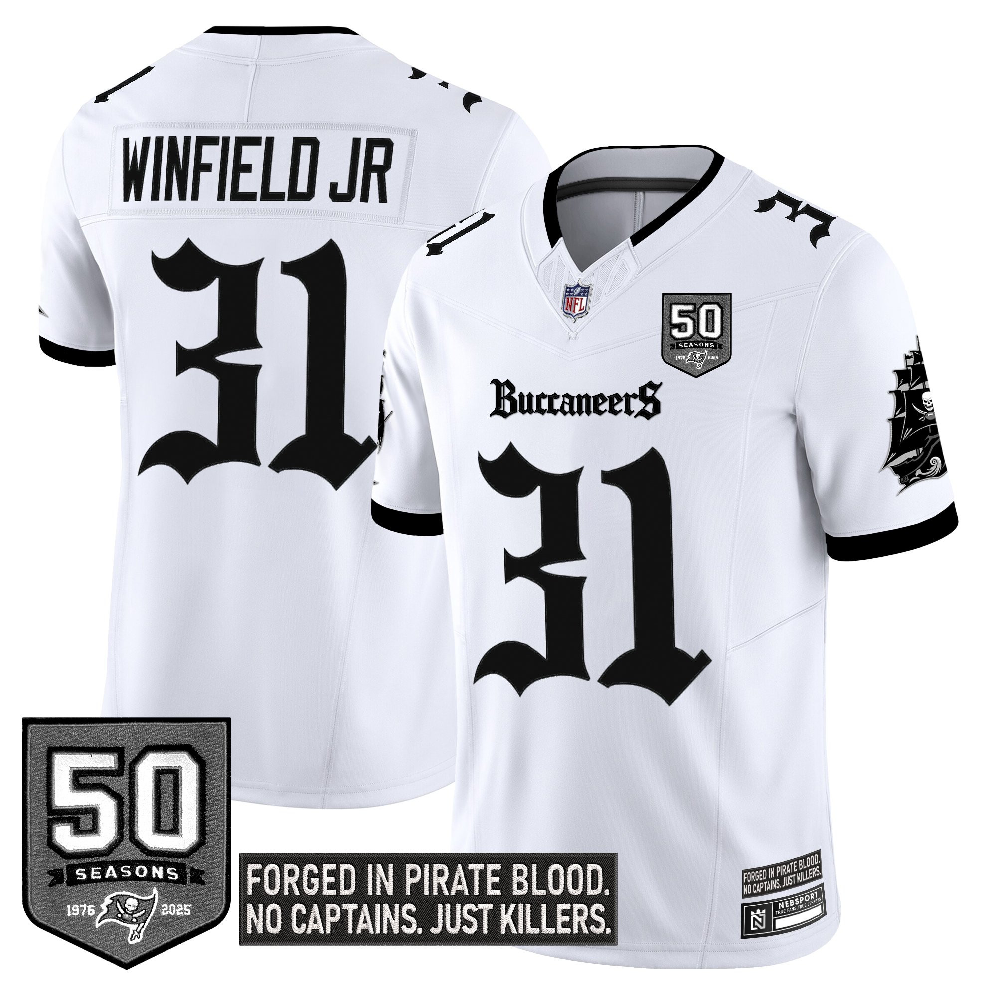 Men's Tampa Bay Buccaneers 'Gothic Pirate Shadows Edition' Vapor Limited Jersey - All Stitched - Image 21