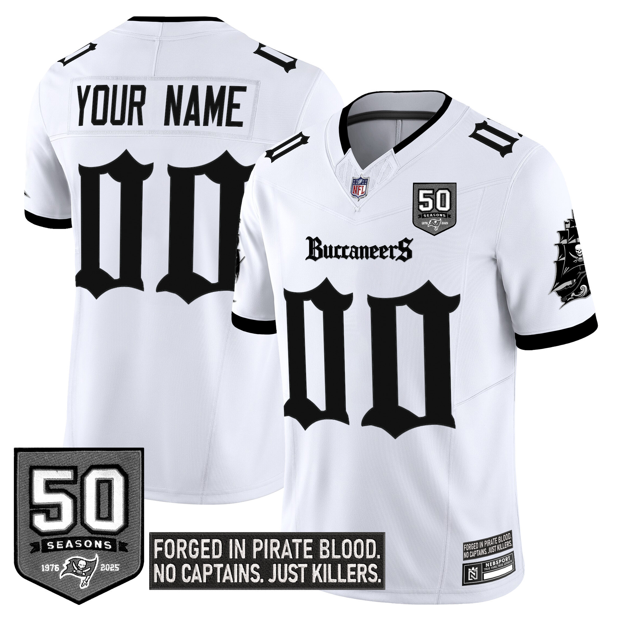 Tampa Bay Buccaneers 'Gothic Pirate Shadows Edition' Vapor Limited Custom Jersey - All Stitched - Image 2