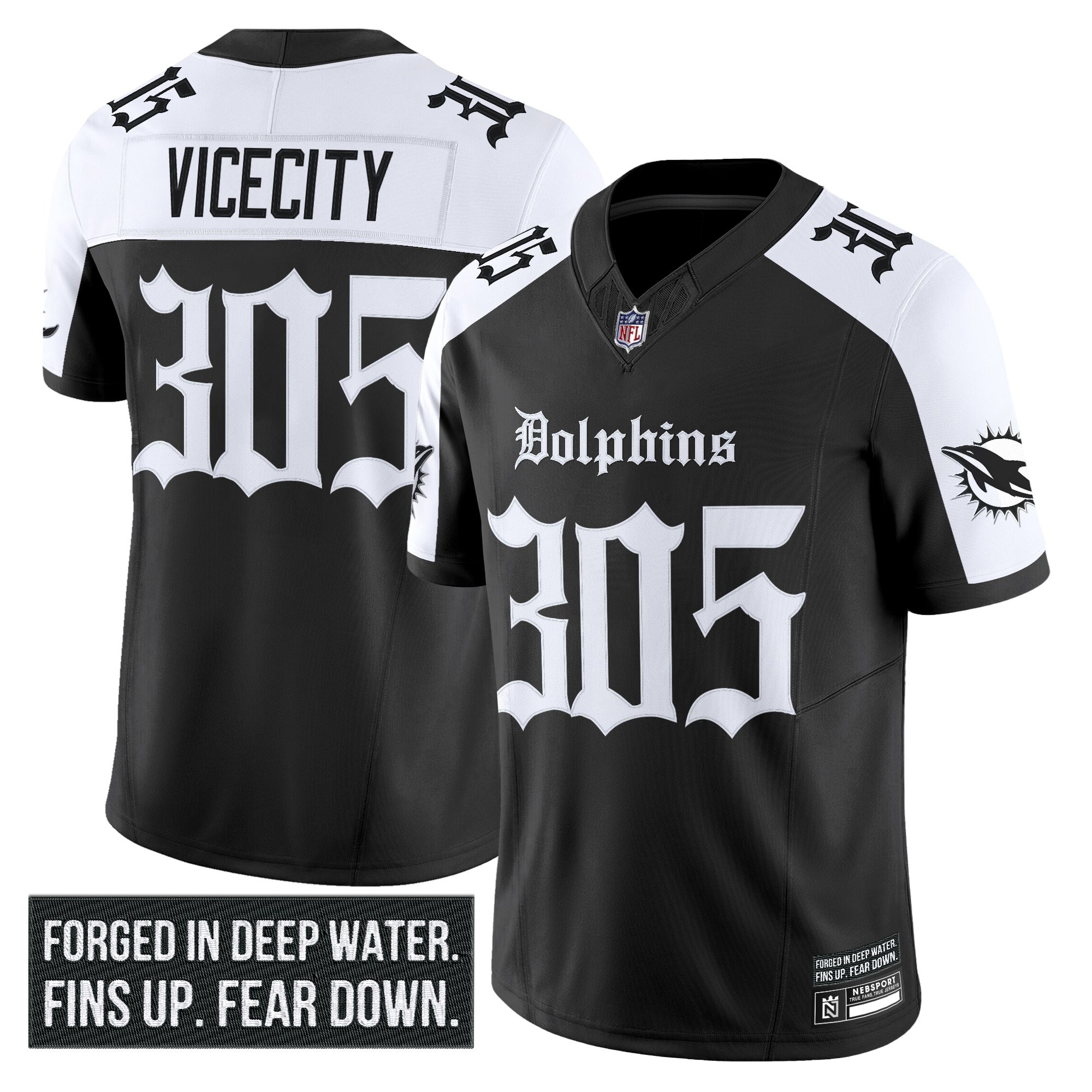 Men's Miami Dolphins 'Gothic Deep Water Edition' Vapor Limited Jersey - All Stitched - Image 20