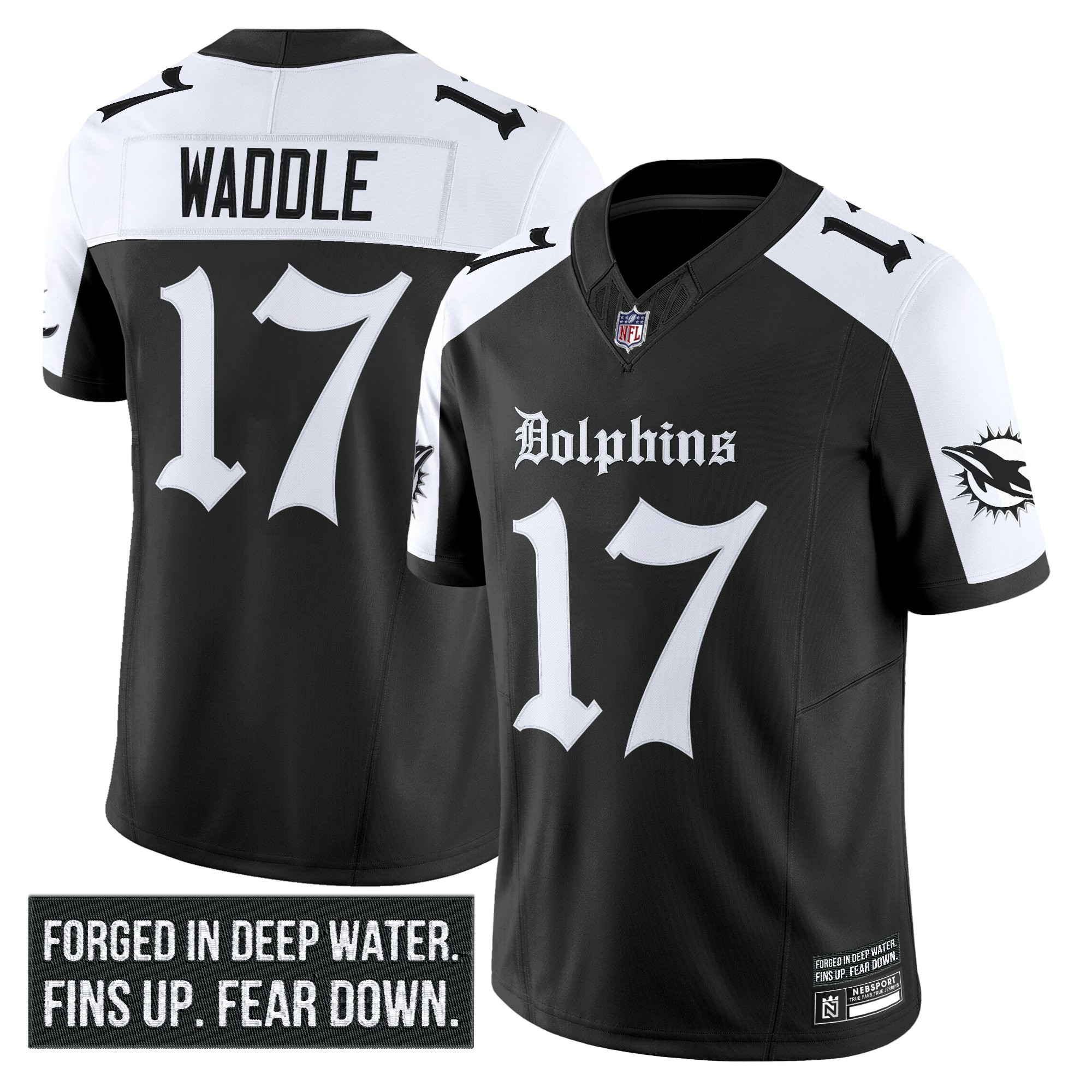 Men's Miami Dolphins 'Gothic Deep Water Edition' Vapor Limited Jersey - All Stitched - Image 21