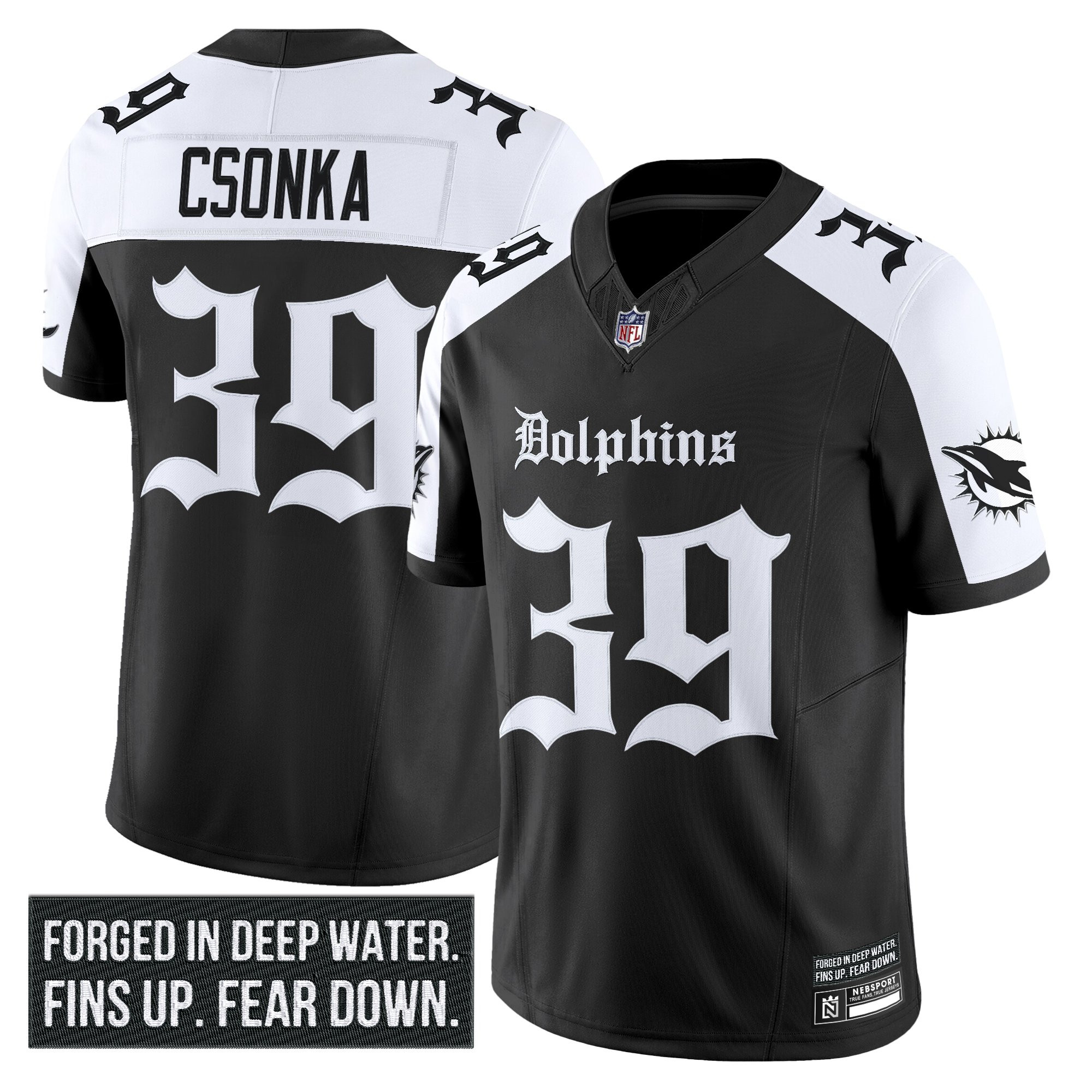 Men's Miami Dolphins 'Gothic Deep Water Edition' Vapor Limited Jersey - All Stitched - Image 25