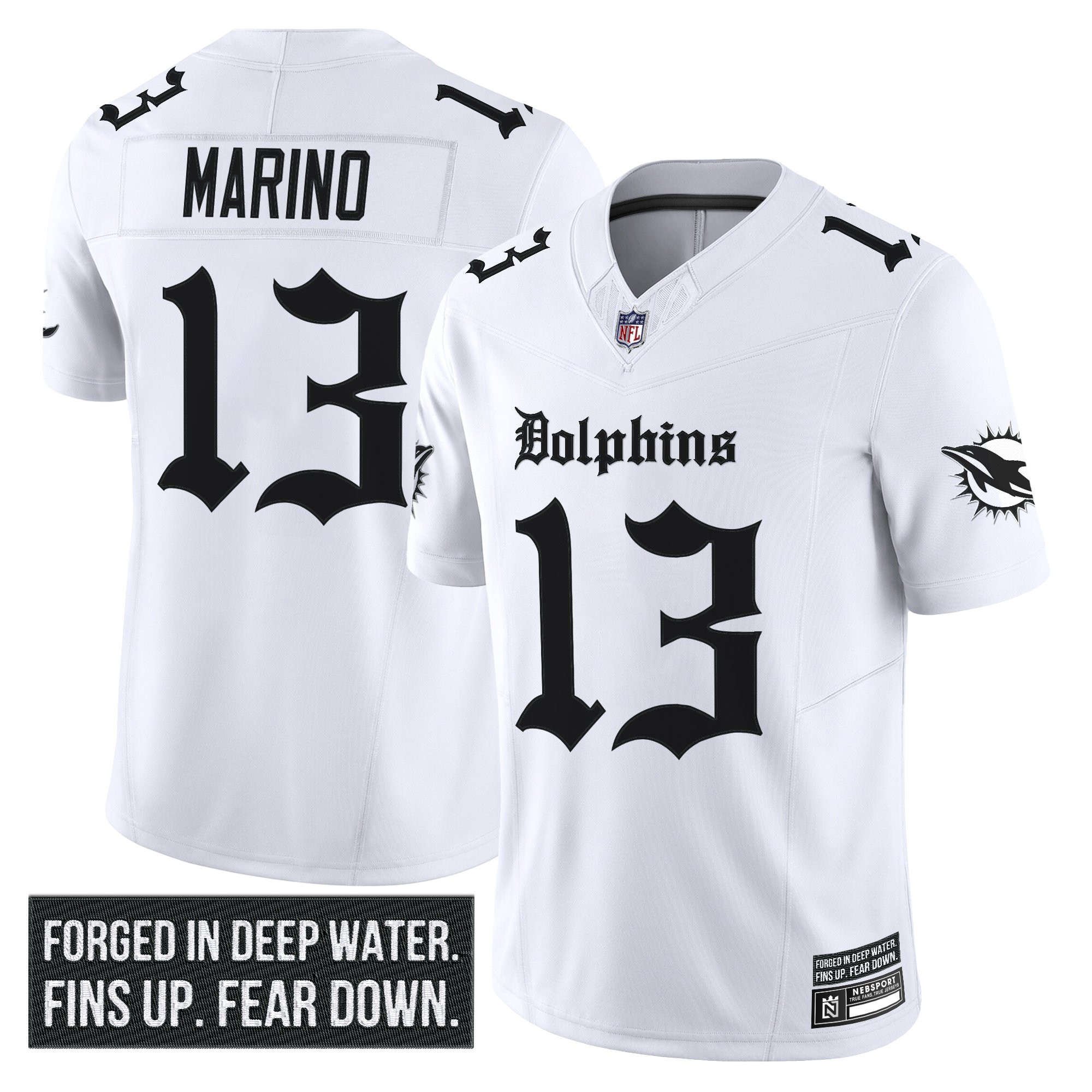 Men's Miami Dolphins 'Gothic Deep Water Edition' Vapor Limited Jersey - All Stitched - Image 14