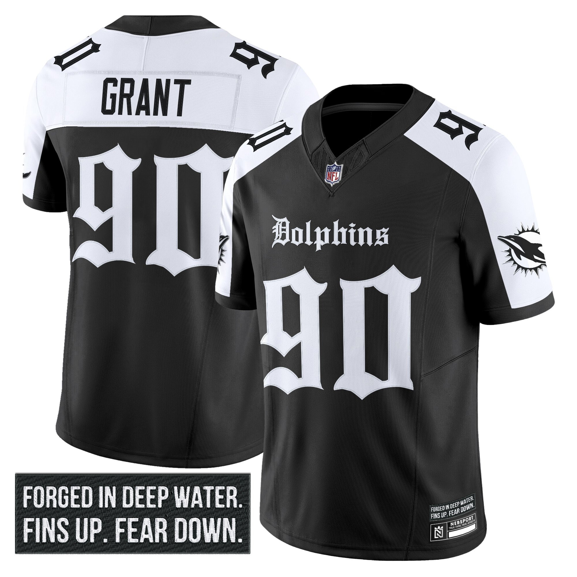 Men's Miami Dolphins 'Gothic Deep Water Edition' Vapor Limited Jersey - All Stitched - Image 26