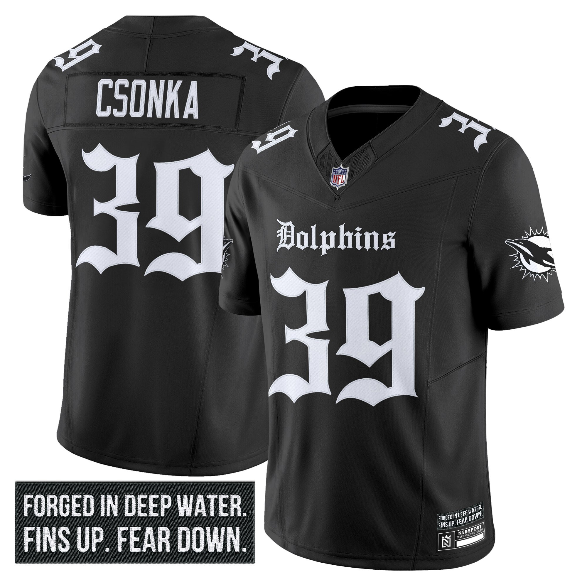 Men's Miami Dolphins 'Gothic Deep Water Edition' Vapor Limited Jersey - All Stitched - Image 7