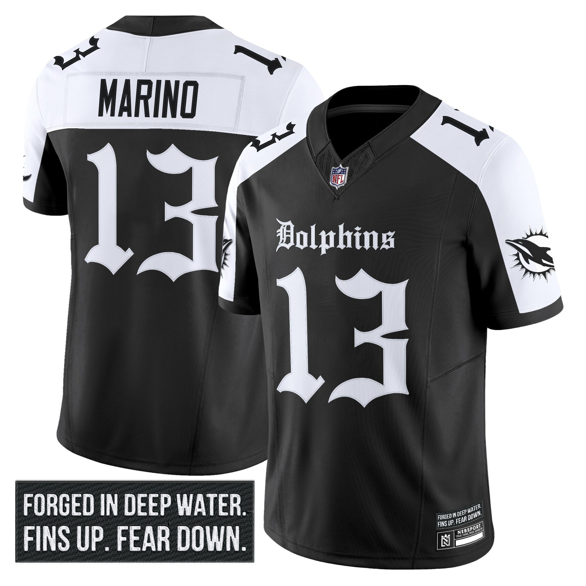 Men's Miami Dolphins 'Gothic Deep Water Edition' Vapor Limited Jersey - All Stitched - Image 23