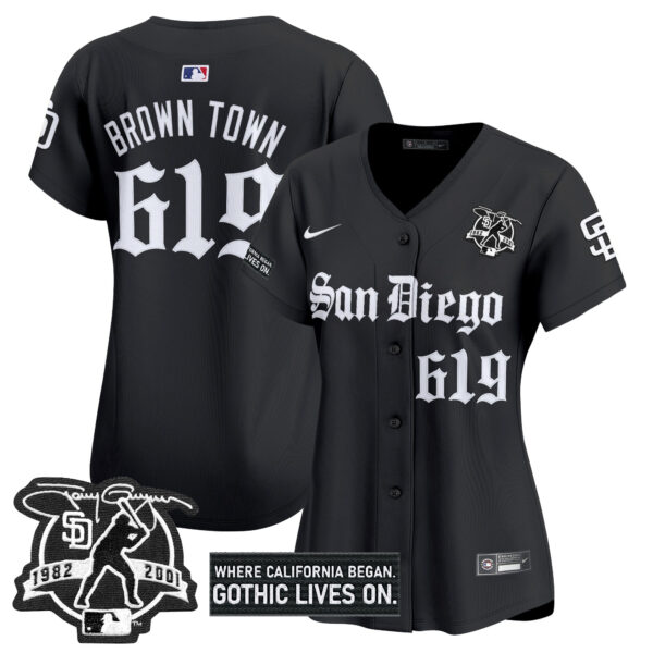 Women's San Diego Padres 'Gothic Edition' Vapor Premier Limited Jersey - All Stitched - Image 2