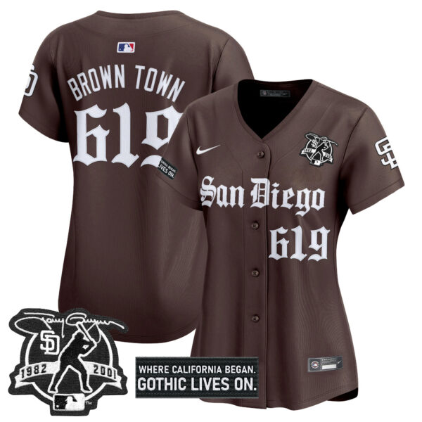 Women's San Diego Padres 'Gothic Edition' Vapor Premier Limited Jersey - All Stitched - Image 47