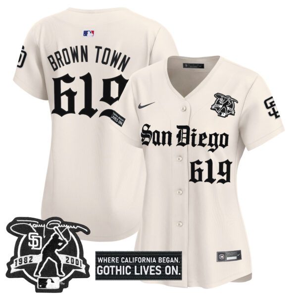 Women's San Diego Padres 'Gothic Edition' Vapor Premier Limited Jersey - All Stitched - Image 38