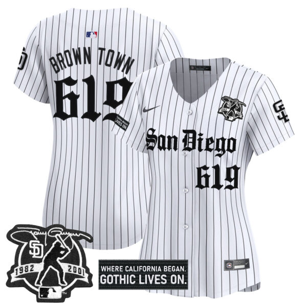 Women's San Diego Padres 'Gothic Edition' Vapor Premier Limited Jersey - All Stitched - Image 29