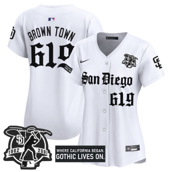 Women's San Diego Padres 'Gothic Edition' Vapor Premier Limited Jersey - All Stitched - Image 11
