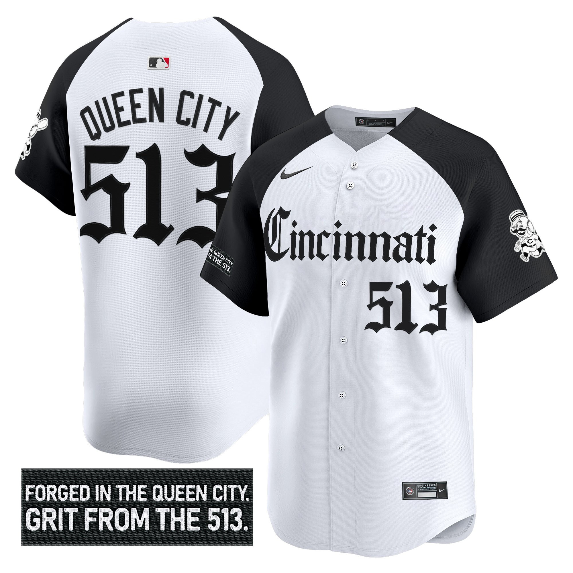 Men's Cincinnati Reds 'Gothic Queen City Edition' Vapor Premier Limited Jersey - All Stitched - Image 22