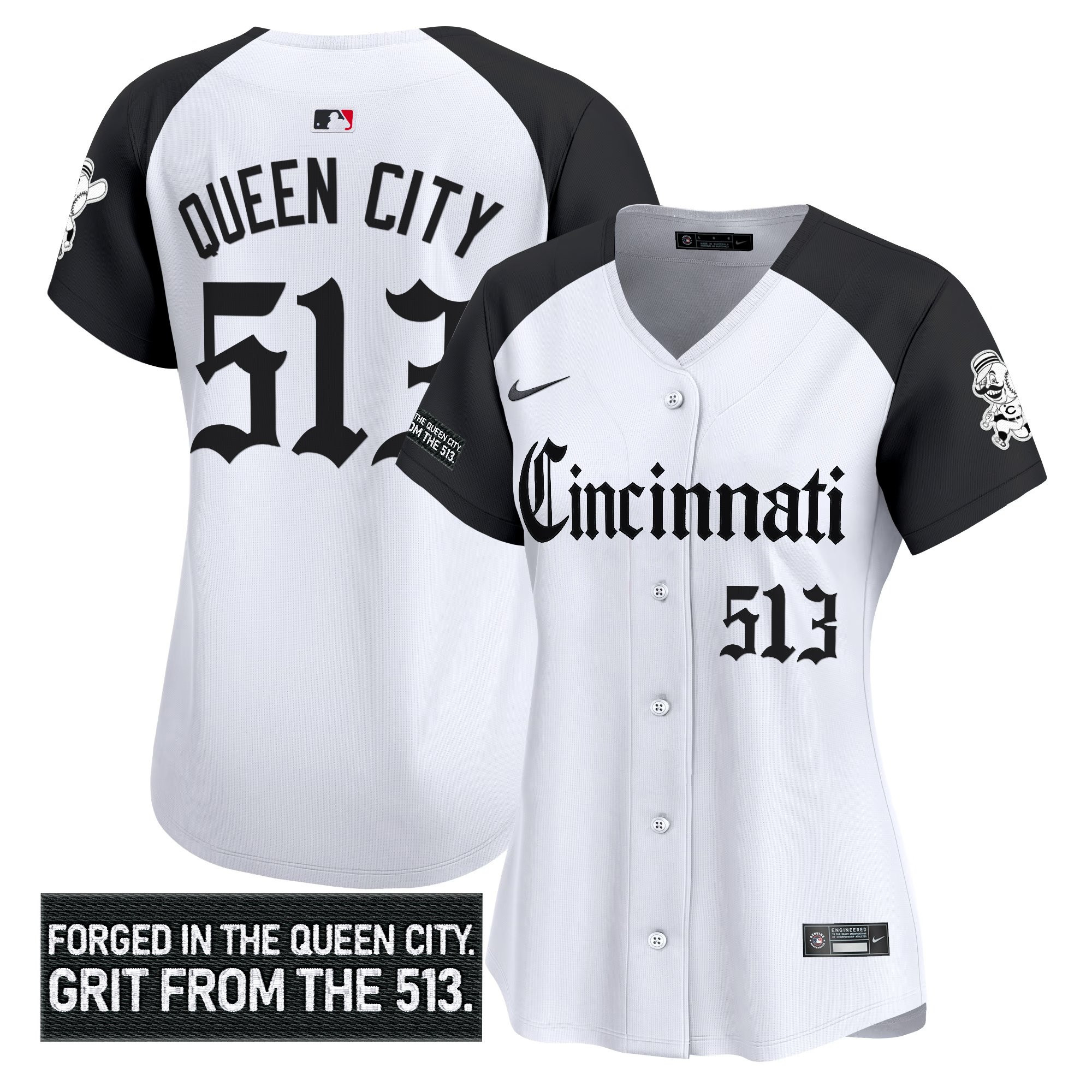 Women's Cincinnati Reds 'Gothic Queen City Edition' Vapor Premier Limited Jersey - All Stitched - Image 22