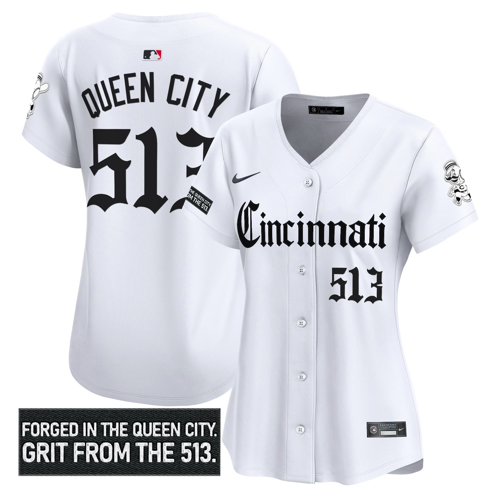Women's Cincinnati Reds 'Gothic Queen City Edition' Vapor Premier Limited Jersey - All Stitched - Image 12