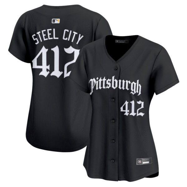 Women's Pittsburgh Pirates 'Gothic Steel City Edition' Vapor Premier Limited Jersey - All Stitched - Image 2