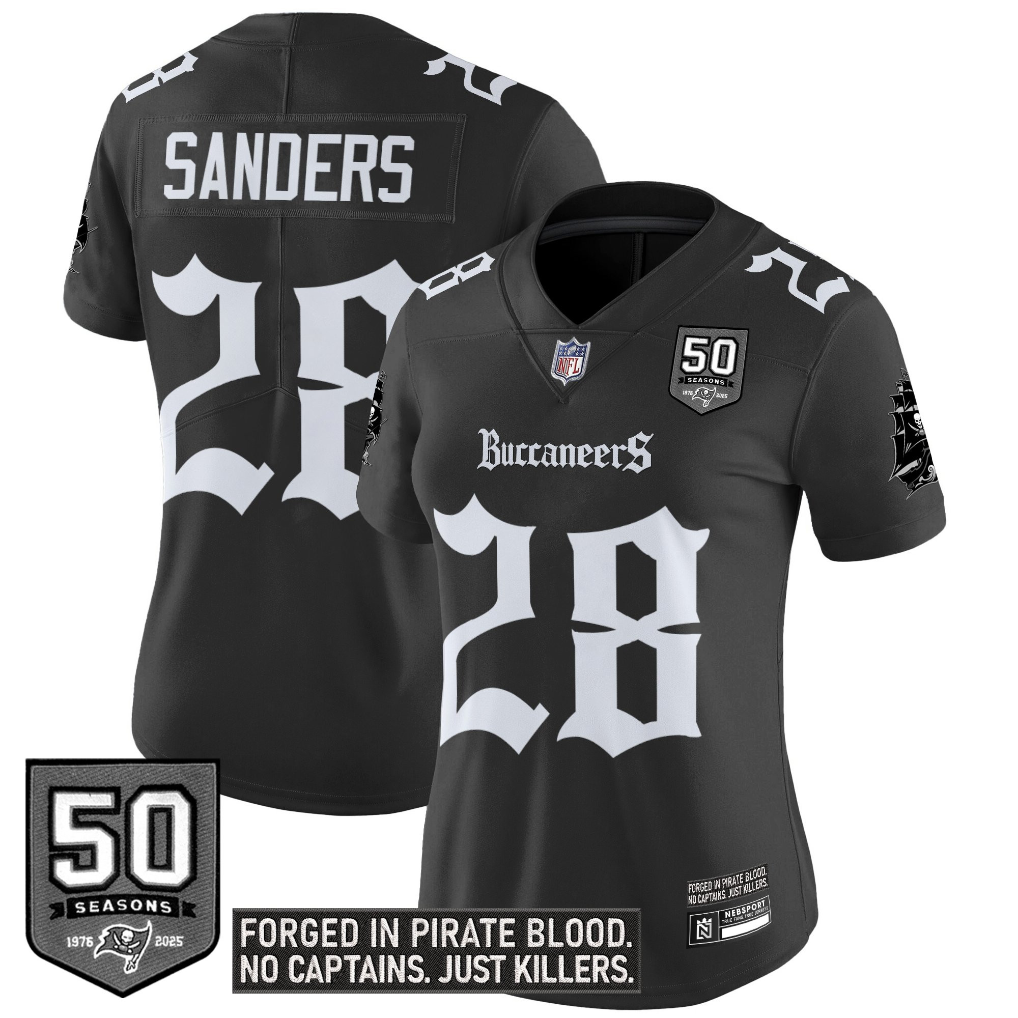 Women's Tampa Bay Buccaneers 'Gothic Pirate Shadows Edition' Vapor Limited Jersey - All Stitched - Image 3