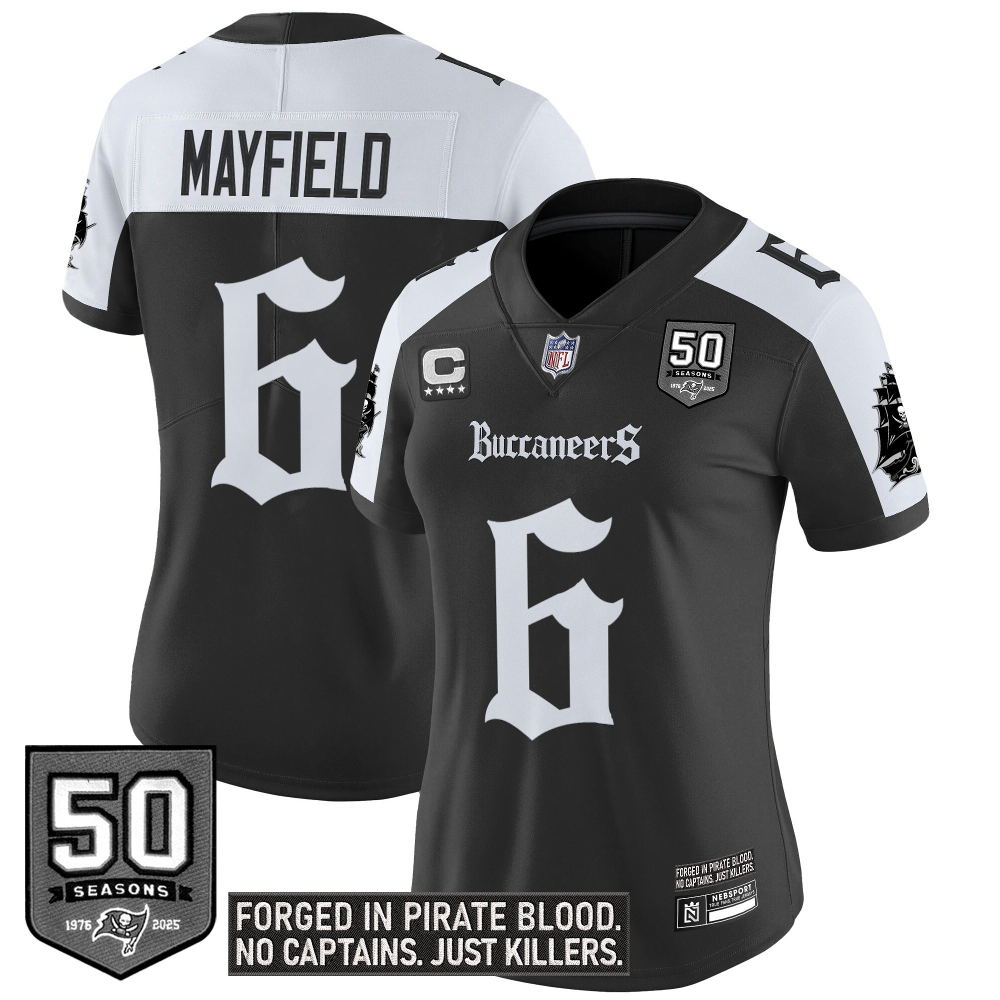 Women's Tampa Bay Buccaneers 'Gothic Pirate Shadows Edition' Vapor Limited Jersey - All Stitched - Image 27