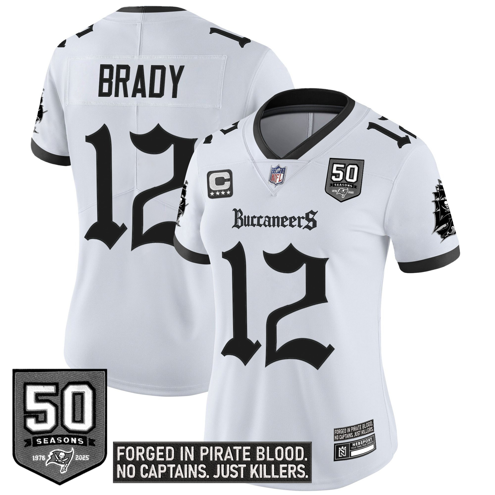 Women's Tampa Bay Buccaneers 'Gothic Pirate Shadows Edition' Vapor Limited Jersey - All Stitched - Image 17