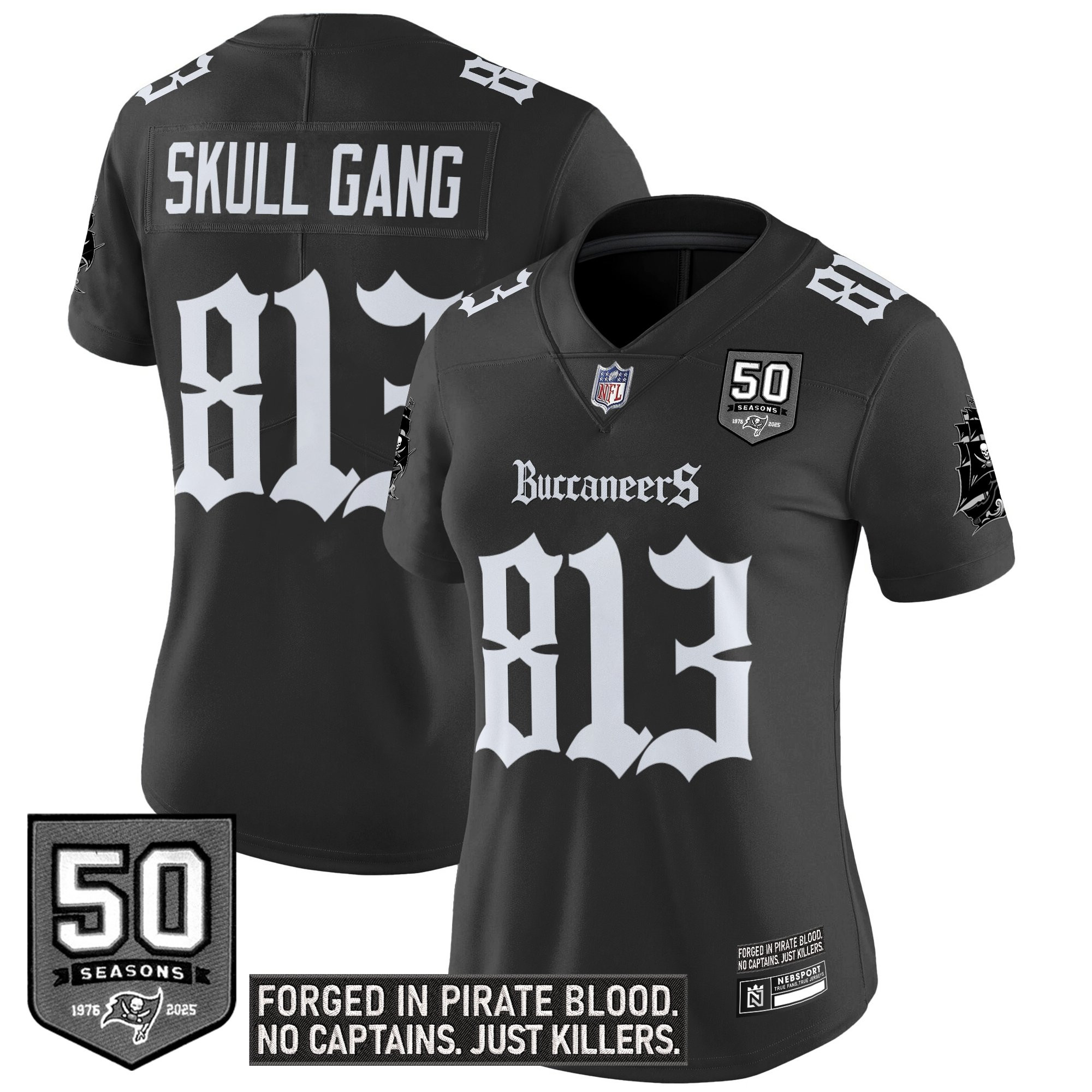 Women's Tampa Bay Buccaneers 'Gothic Pirate Shadows Edition' Vapor Limited Jersey - All Stitched - Image 2