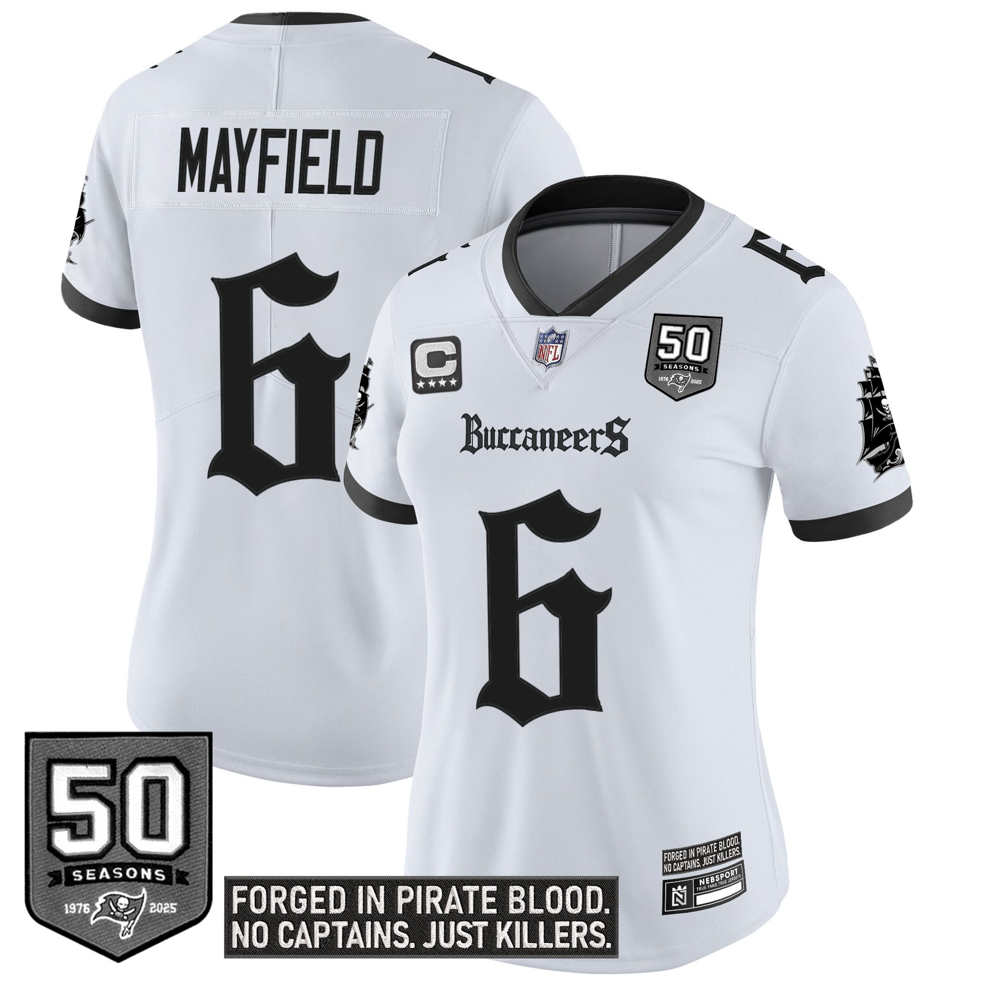 Women's Tampa Bay Buccaneers 'Gothic Pirate Shadows Edition' Vapor Limited Jersey - All Stitched - Image 16