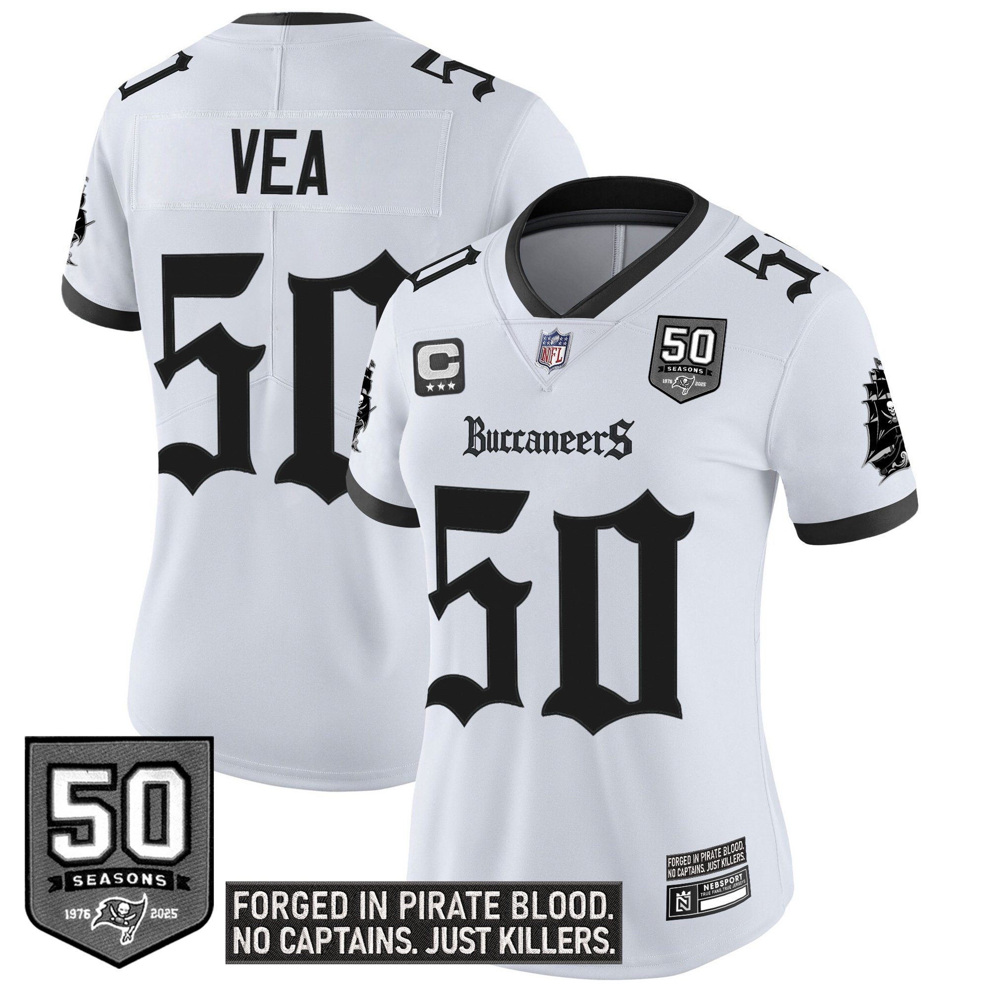 Women's Tampa Bay Buccaneers 'Gothic Pirate Shadows Edition' Vapor Limited Jersey - All Stitched - Image 20