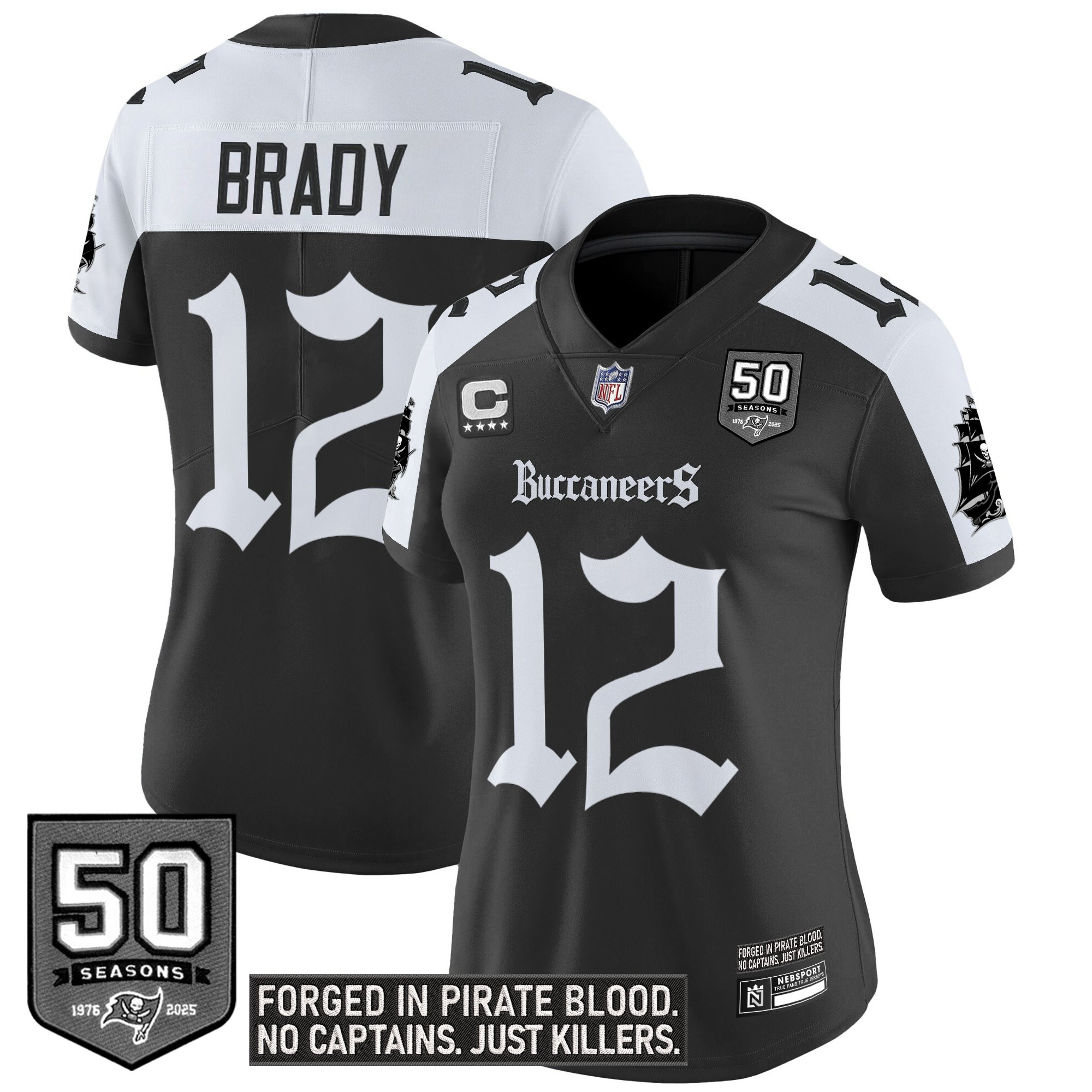 Women's Tampa Bay Buccaneers 'Gothic Pirate Shadows Edition' Vapor Limited Jersey - All Stitched - Image 28