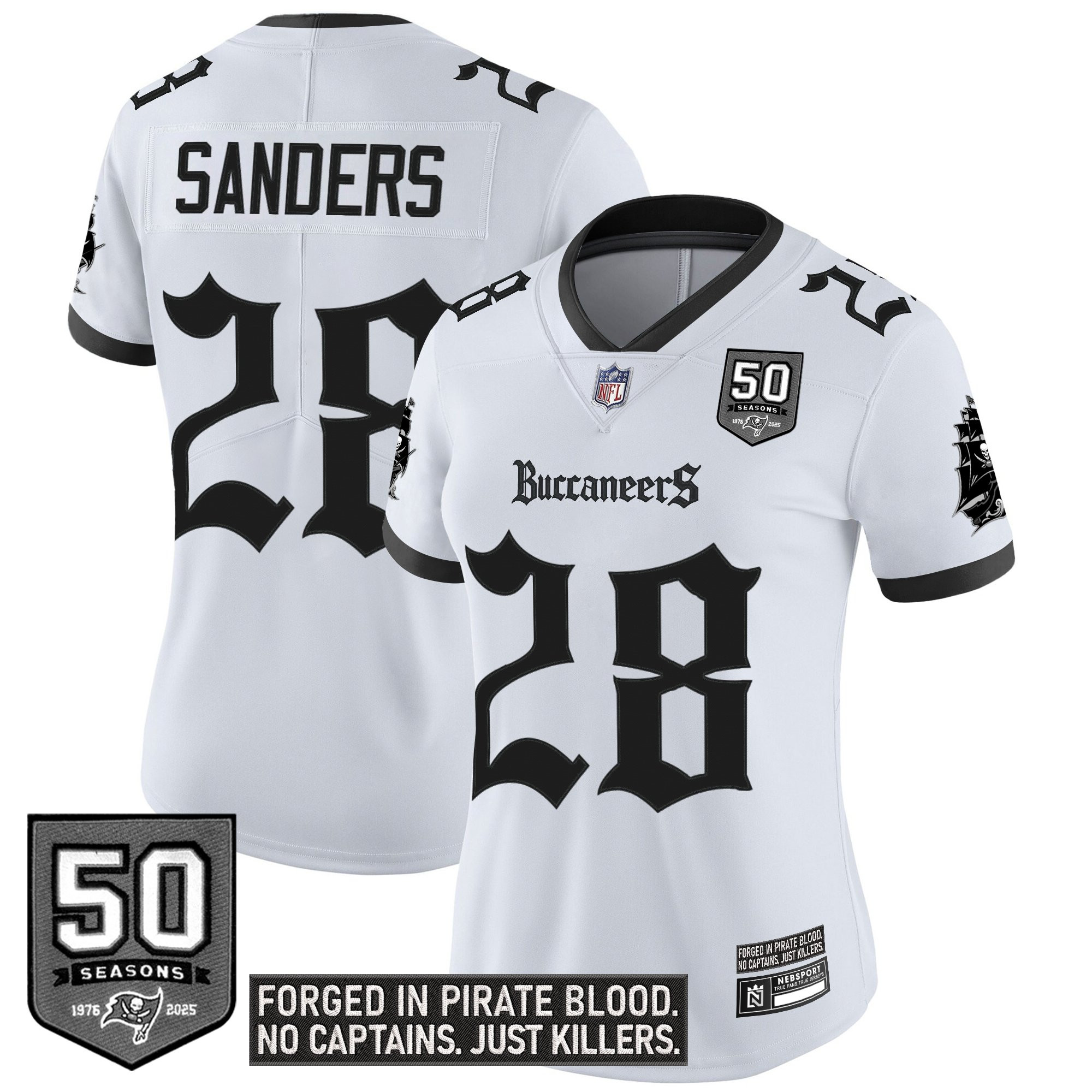 Women's Tampa Bay Buccaneers 'Gothic Pirate Shadows Edition' Vapor Limited Jersey - All Stitched - Image 14