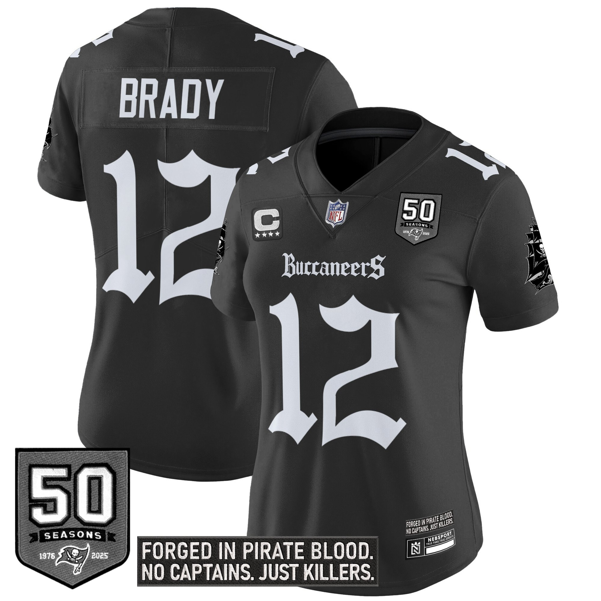 Women's Tampa Bay Buccaneers 'Gothic Pirate Shadows Edition' Vapor Limited Jersey - All Stitched - Image 6