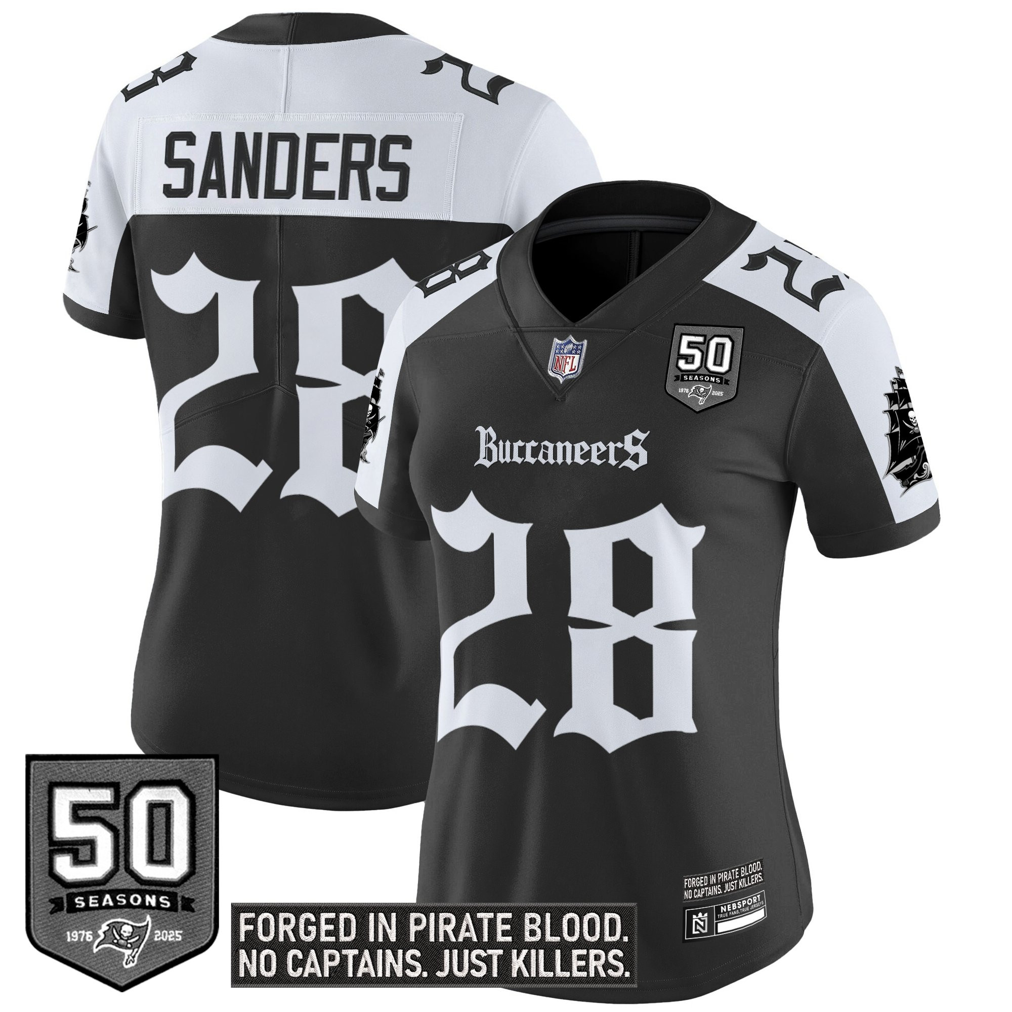 Women's Tampa Bay Buccaneers 'Gothic Pirate Shadows Edition' Vapor Limited Jersey - All Stitched - Image 25