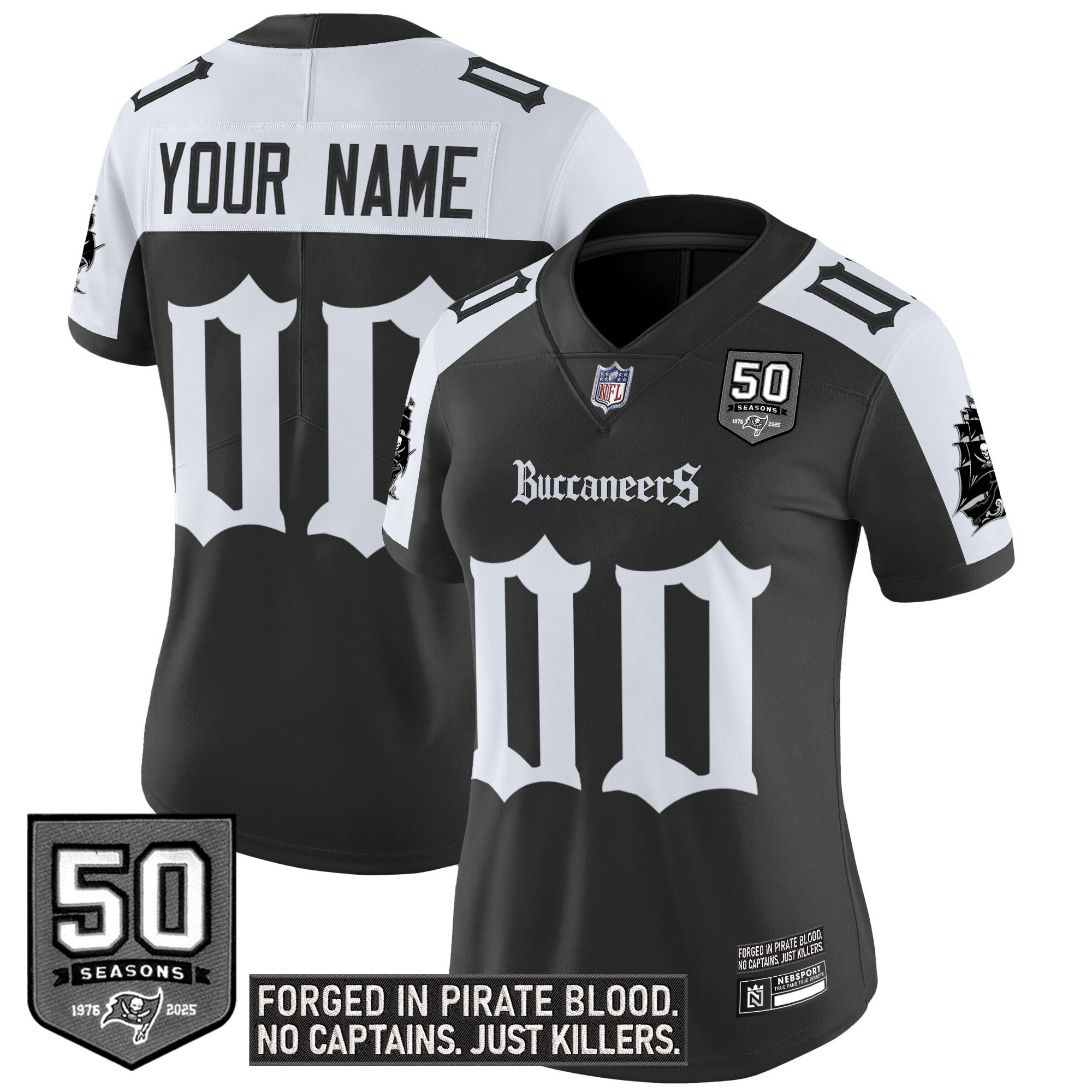 Tampa Bay Buccaneers 'Gothic Pirate Shadows Edition' Vapor Limited Custom Jersey - All Stitched - Image 6