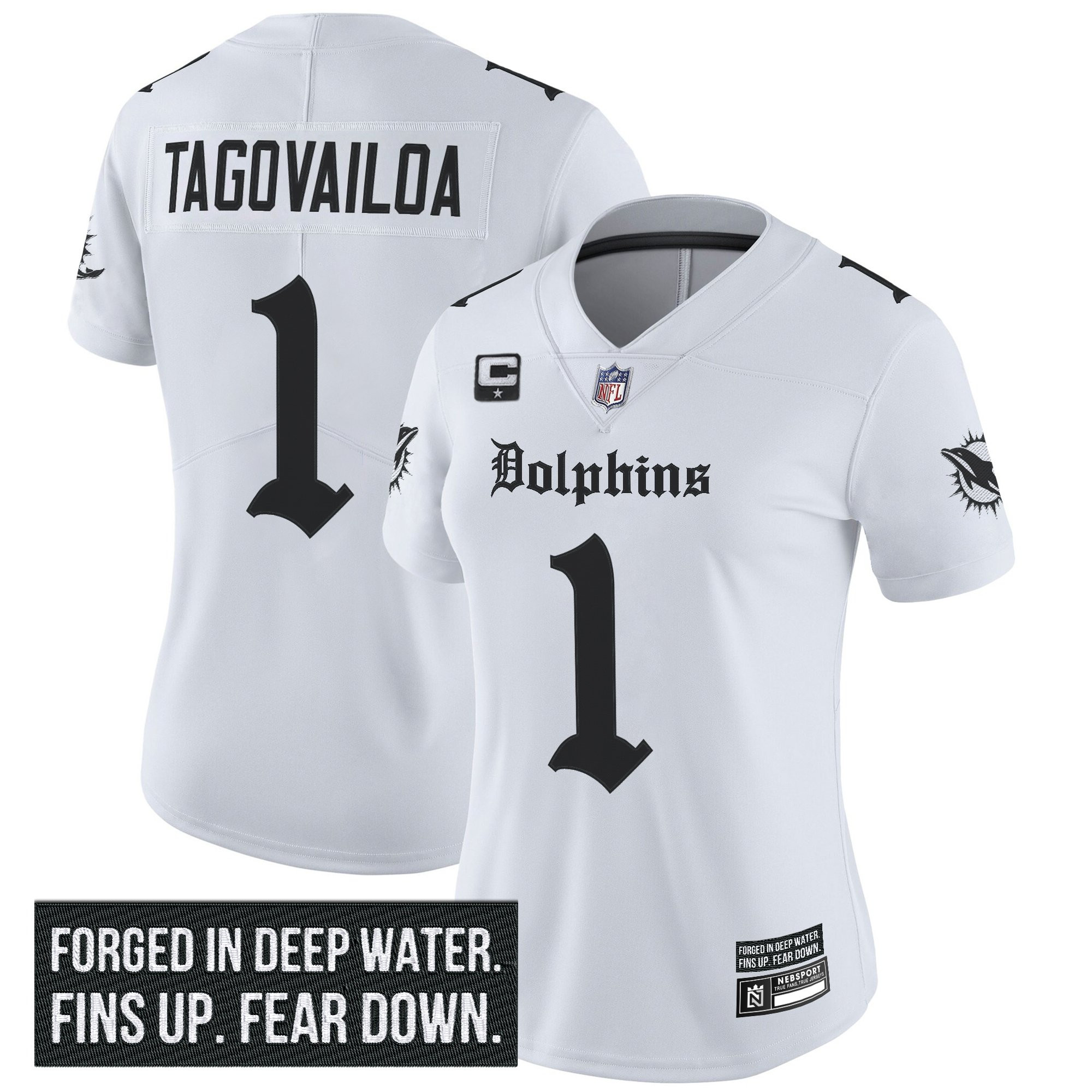 Women's Miami Dolphins 'Gothic Deep Water Edition' Vapor Limited Jersey - All Stitched - Image 9