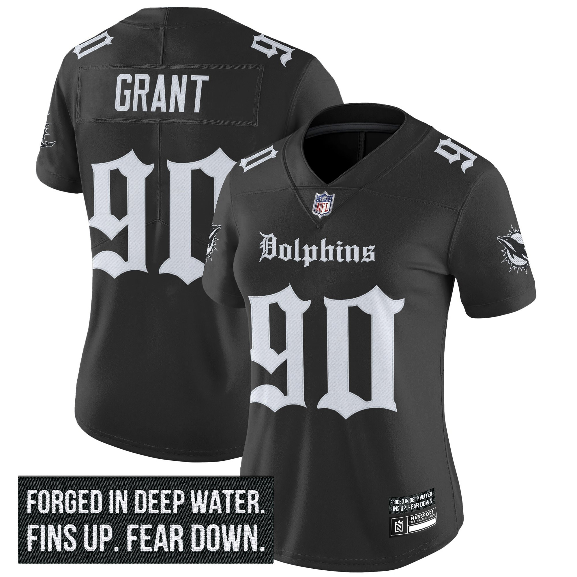 Women's Miami Dolphins 'Gothic Deep Water Edition' Vapor Limited Jersey - All Stitched - Image 8