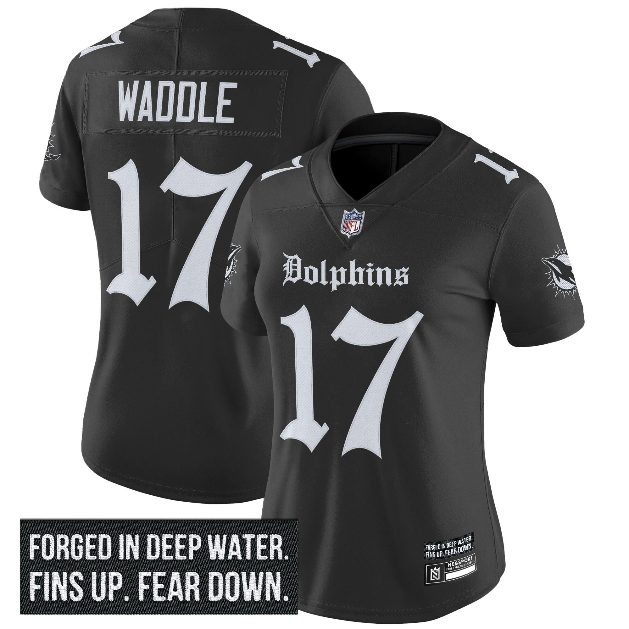 Women's Miami Dolphins 'Gothic Deep Water Edition' Vapor Limited Jersey - All Stitched - Image 3