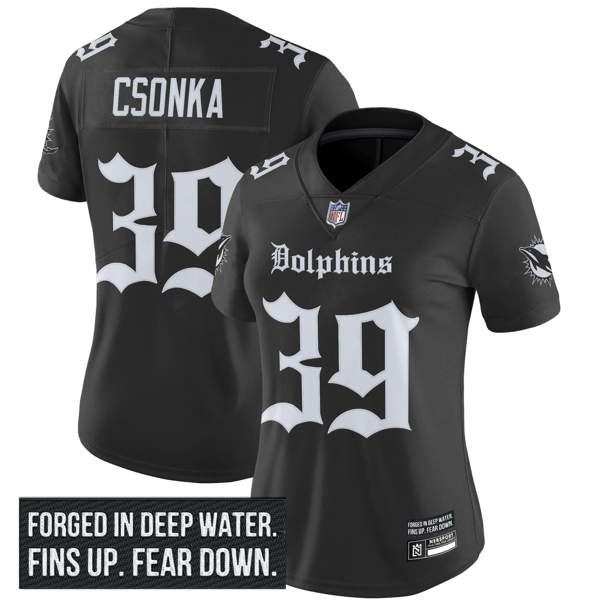 Women's Miami Dolphins 'Gothic Deep Water Edition' Vapor Limited Jersey - All Stitched - Image 7