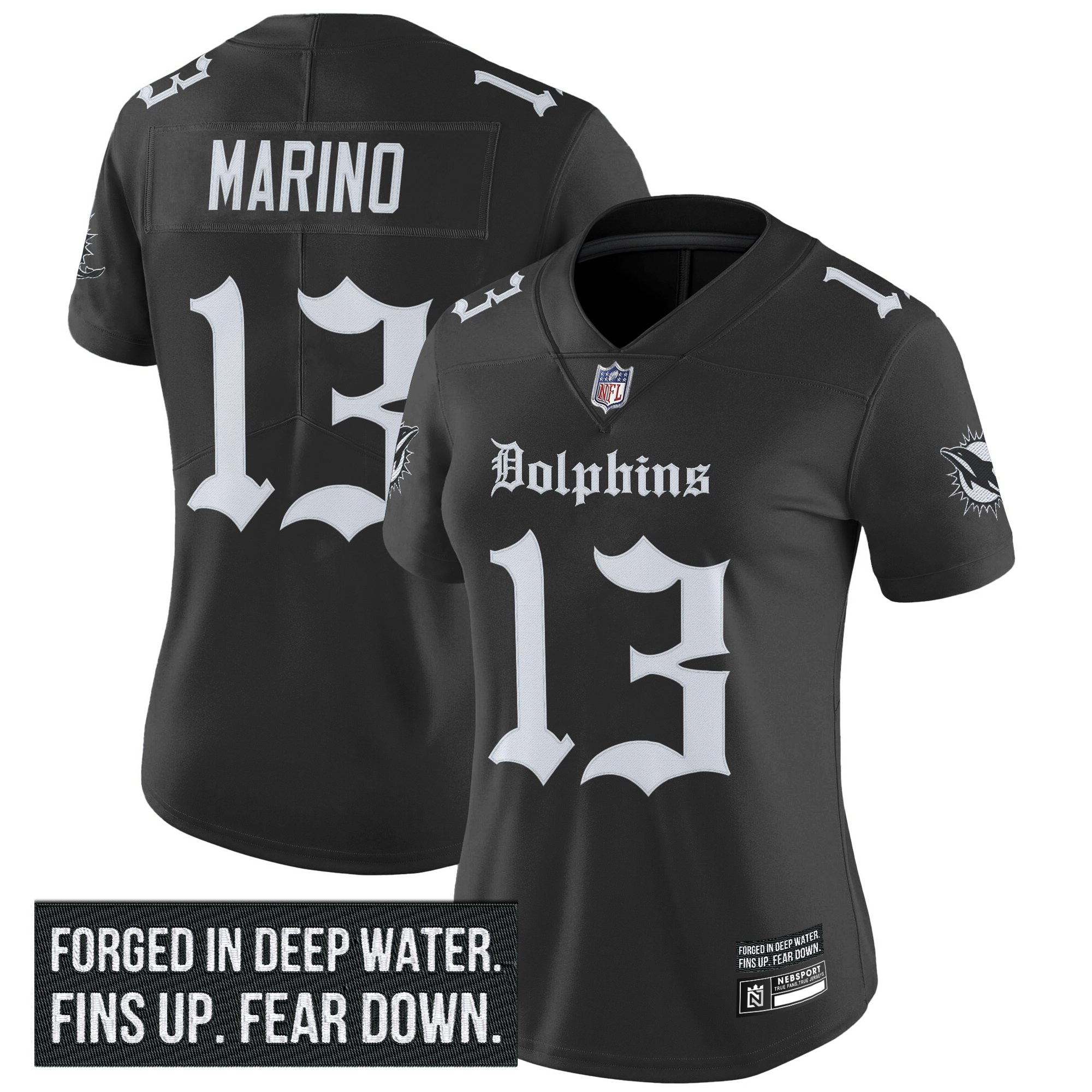 Women's Miami Dolphins 'Gothic Deep Water Edition' Vapor Limited Jersey - All Stitched - Image 5