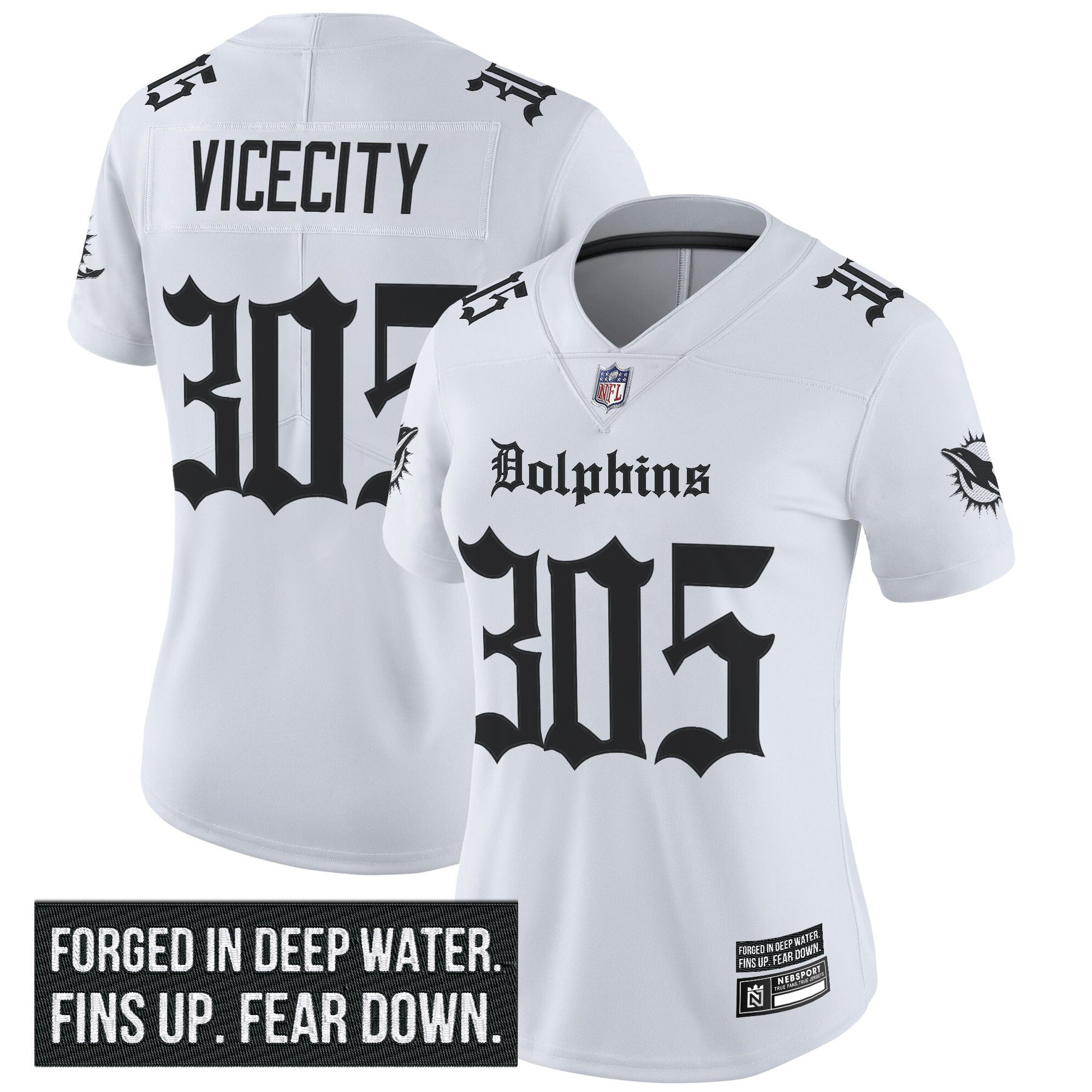Women's Miami Dolphins 'Gothic Deep Water Edition' Vapor Limited Jersey - All Stitched - Image 10