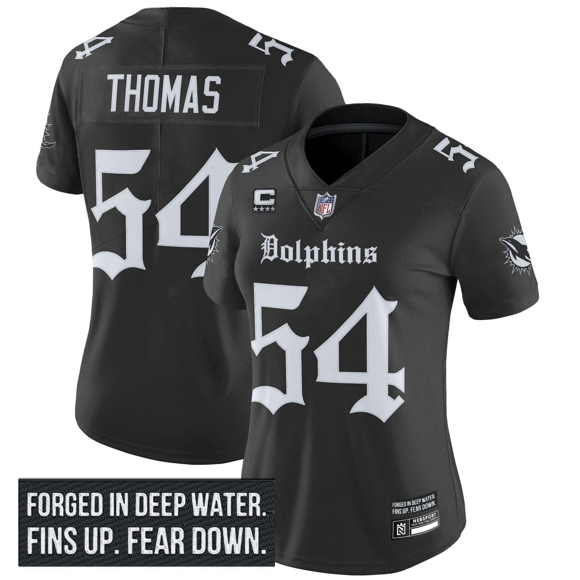 Women's Miami Dolphins 'Gothic Deep Water Edition' Vapor Limited Jersey - All Stitched - Image 6