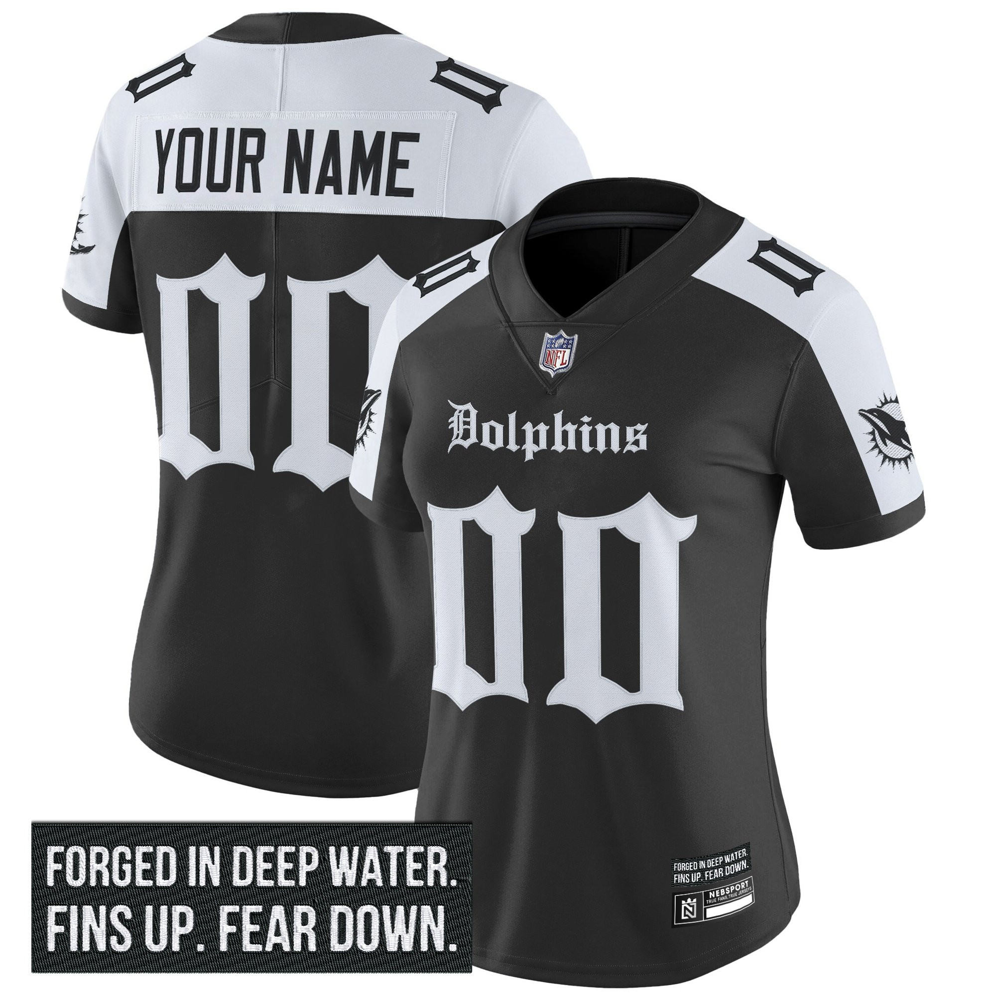 Miami Dolphins 'Gothic Deep Water Edition' Vapor Limited Custom Jersey - All Stitched - Image 6