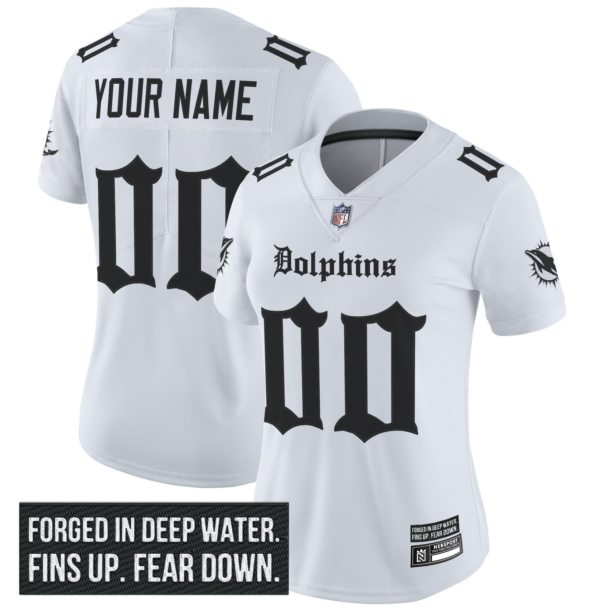 Miami Dolphins 'Gothic Deep Water Edition' Vapor Limited Custom Jersey - All Stitched - Image 5