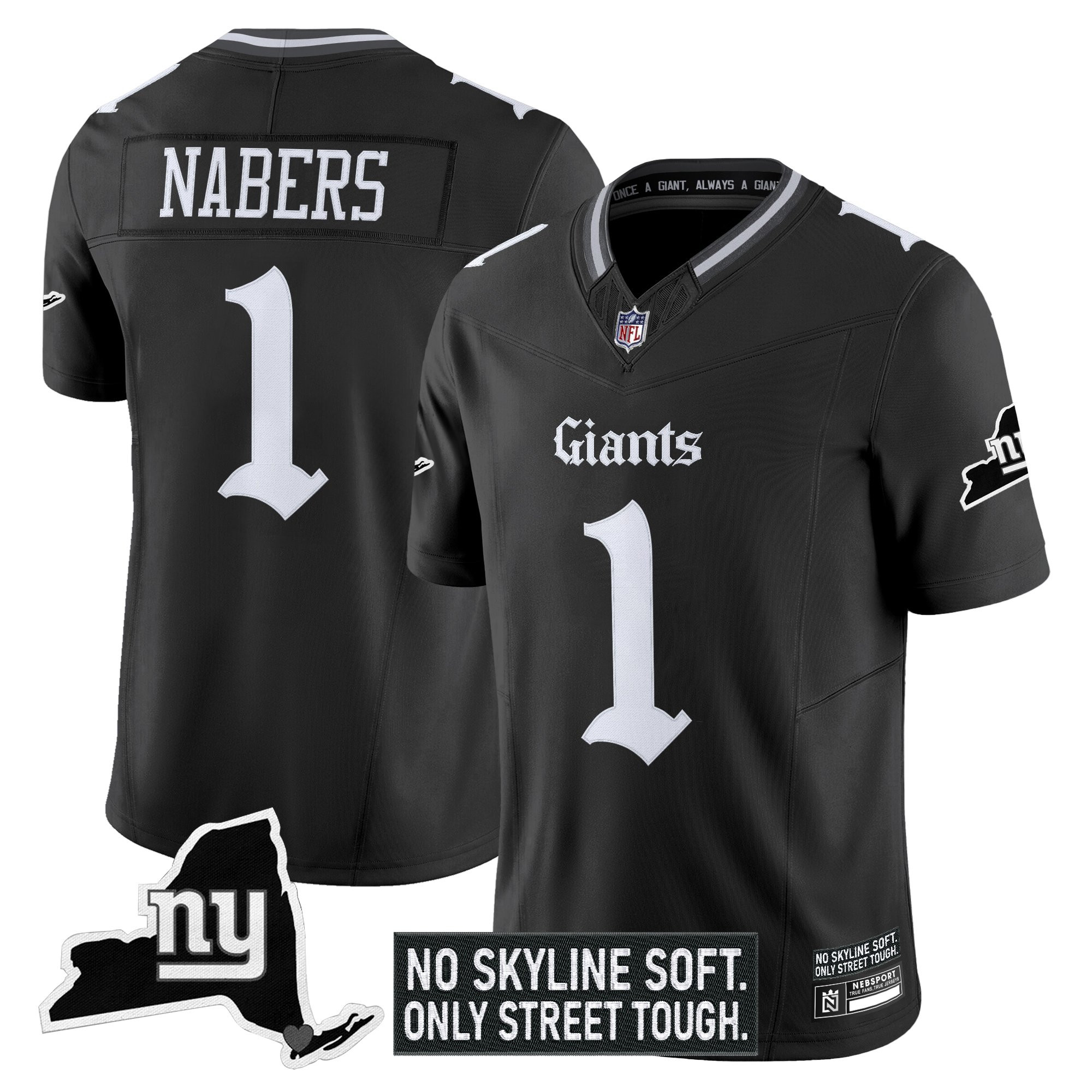 Men's New York Giants 'Gothic Gotham Edition' Vapor Limited Jersey - All Stitched - Image 5