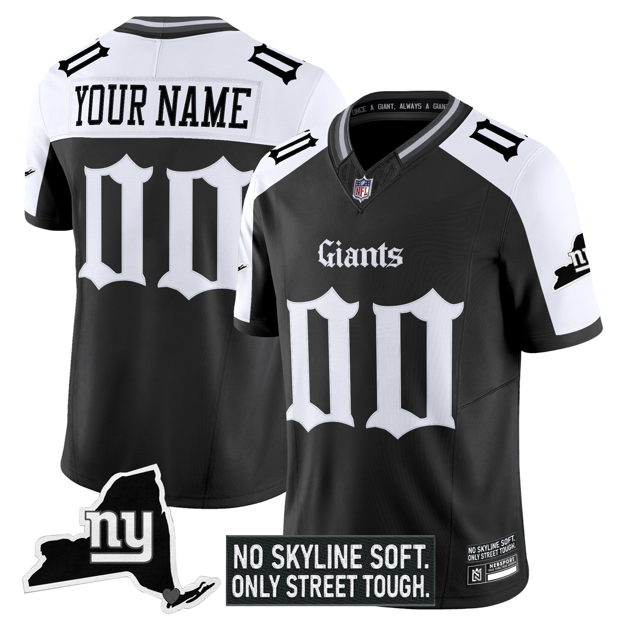 New York Giants 'Gothic Gotham Edition' Vapor Limited Custom Jersey - All Stitched - Image 3