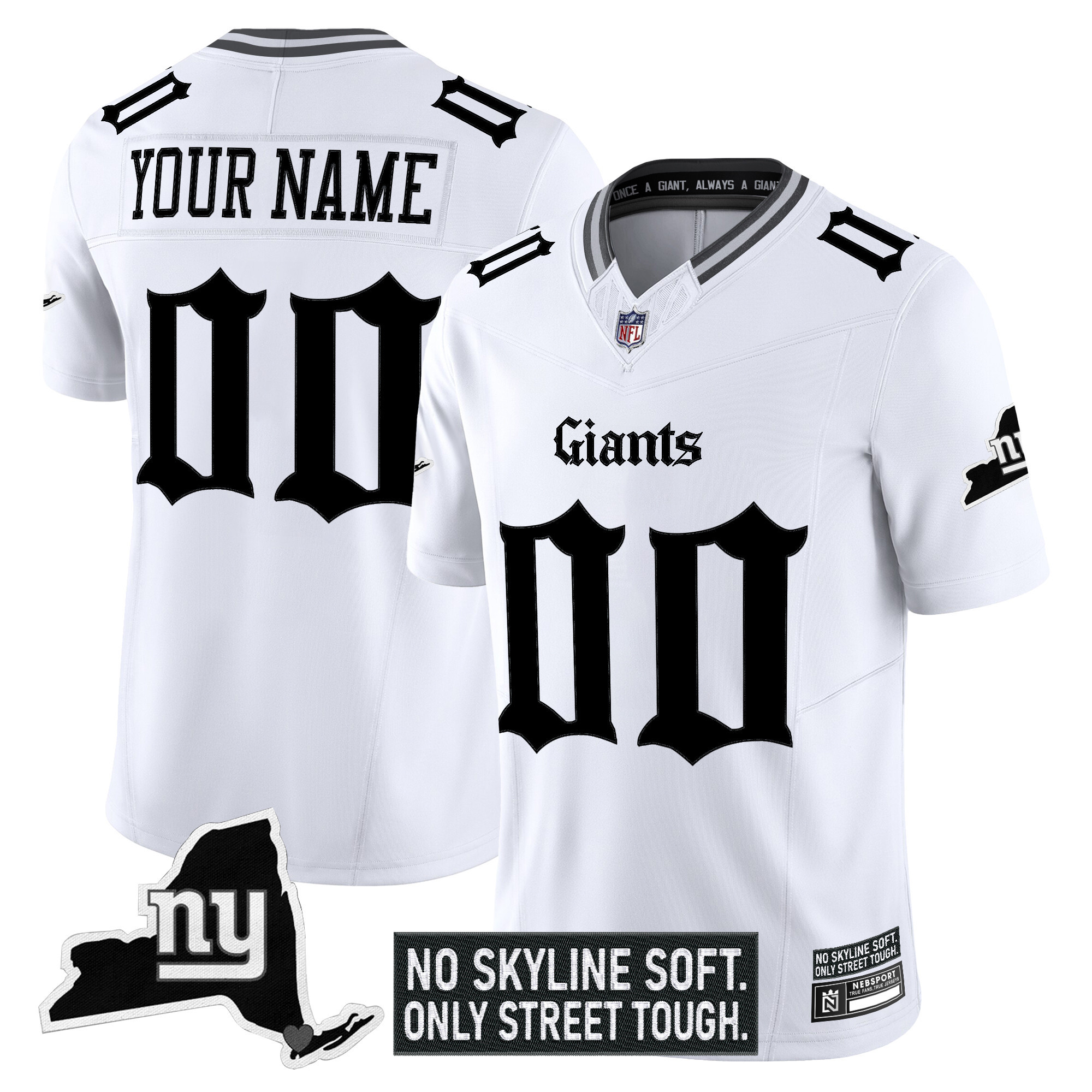 New York Giants 'Gothic Gotham Edition' Vapor Limited Custom Jersey - All Stitched - Image 2