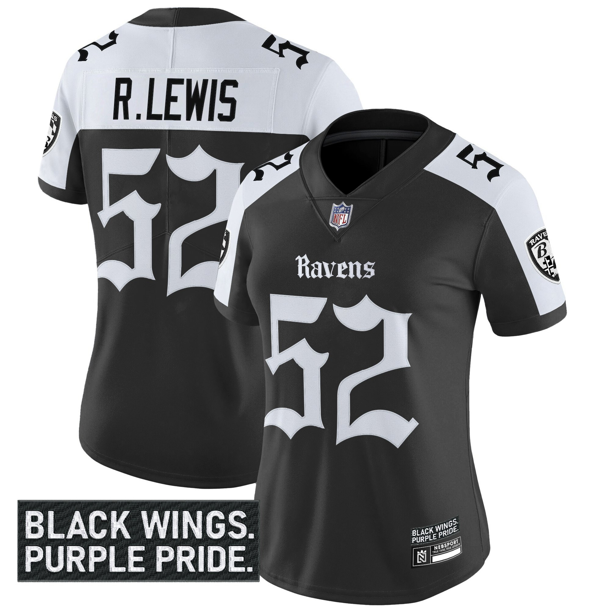 Women's Baltimore Ravens 'Gothic Nevermore Edition' Vapor Limited Jersey - All Stitched - Image 25