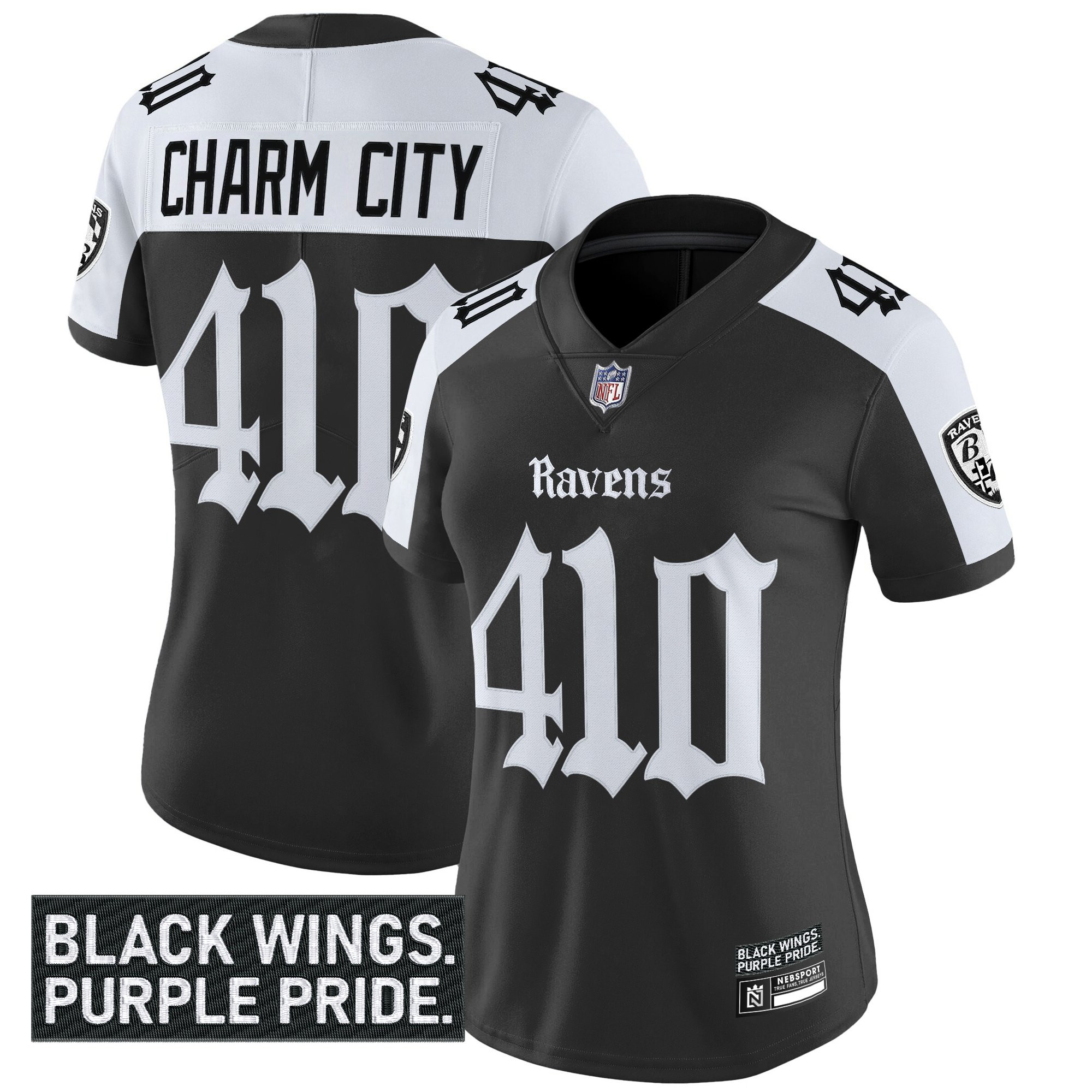 Women's Baltimore Ravens 'Gothic Nevermore Edition' Vapor Limited Jersey - All Stitched - Image 20