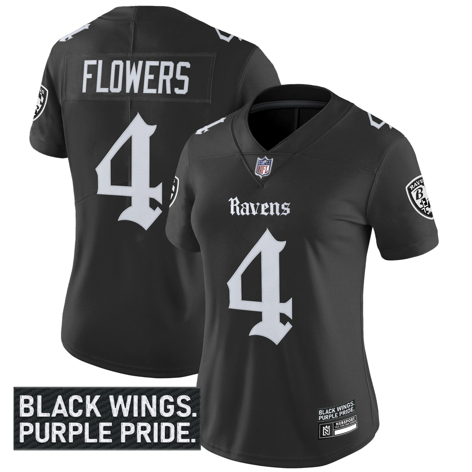 Women's Baltimore Ravens 'Gothic Nevermore Edition' Vapor Limited Jersey - All Stitched - Image 8