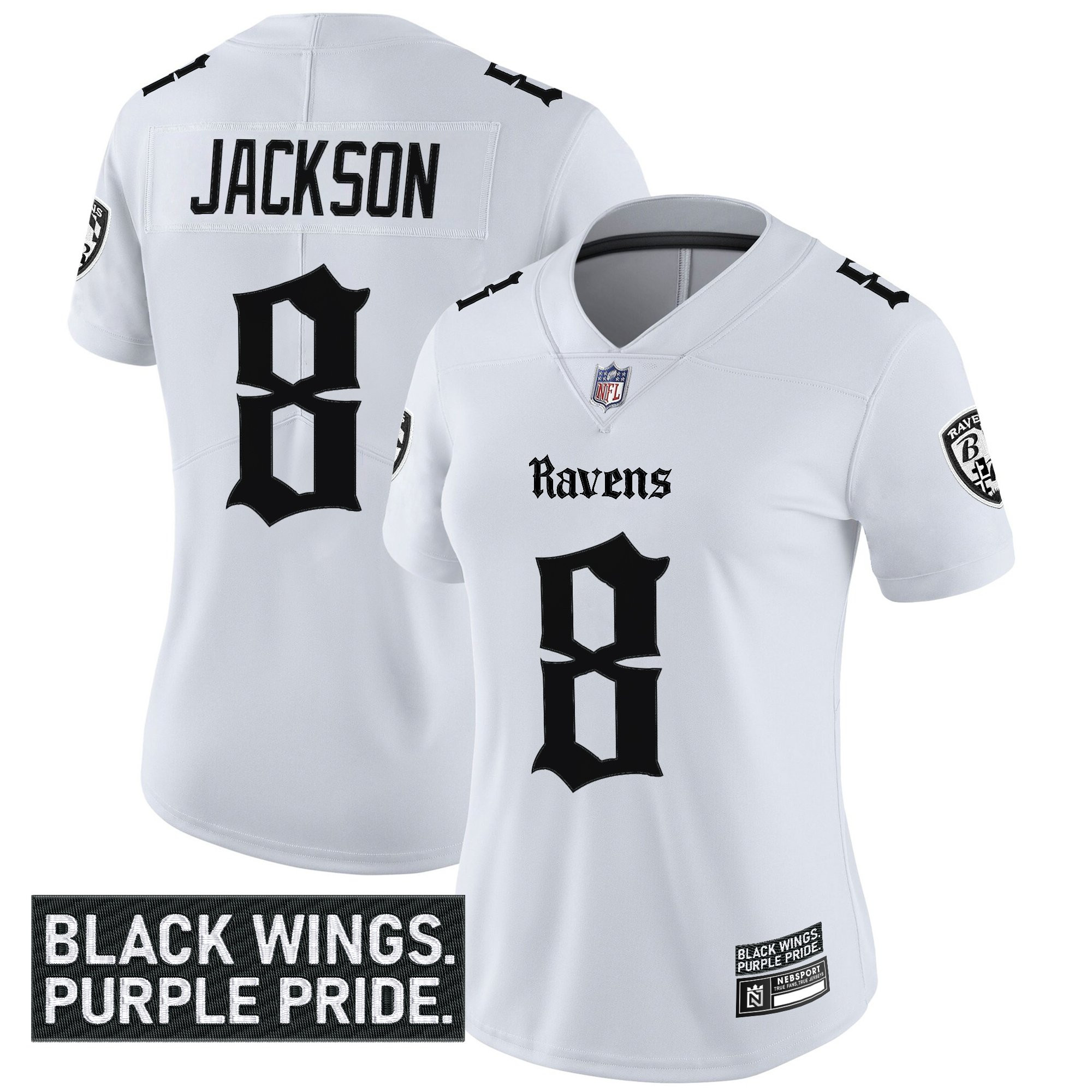 Women's Baltimore Ravens 'Gothic Nevermore Edition' Vapor Limited Jersey - All Stitched - Image 12
