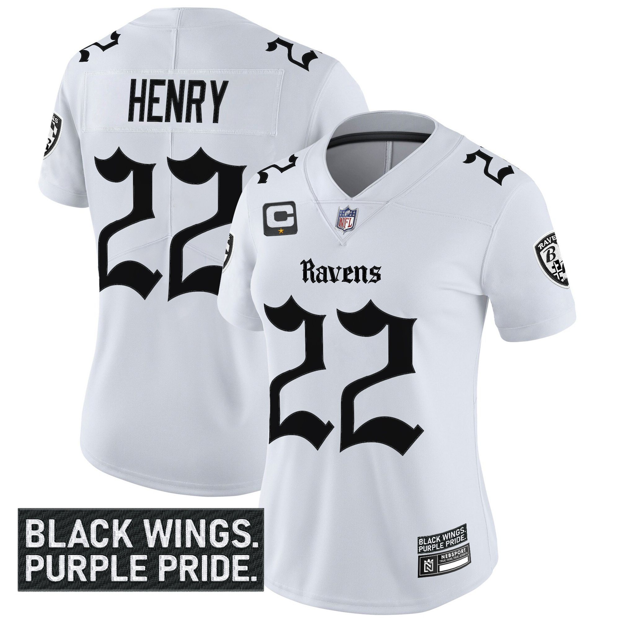 Women's Baltimore Ravens 'Gothic Nevermore Edition' Vapor Limited Jersey - All Stitched - Image 10