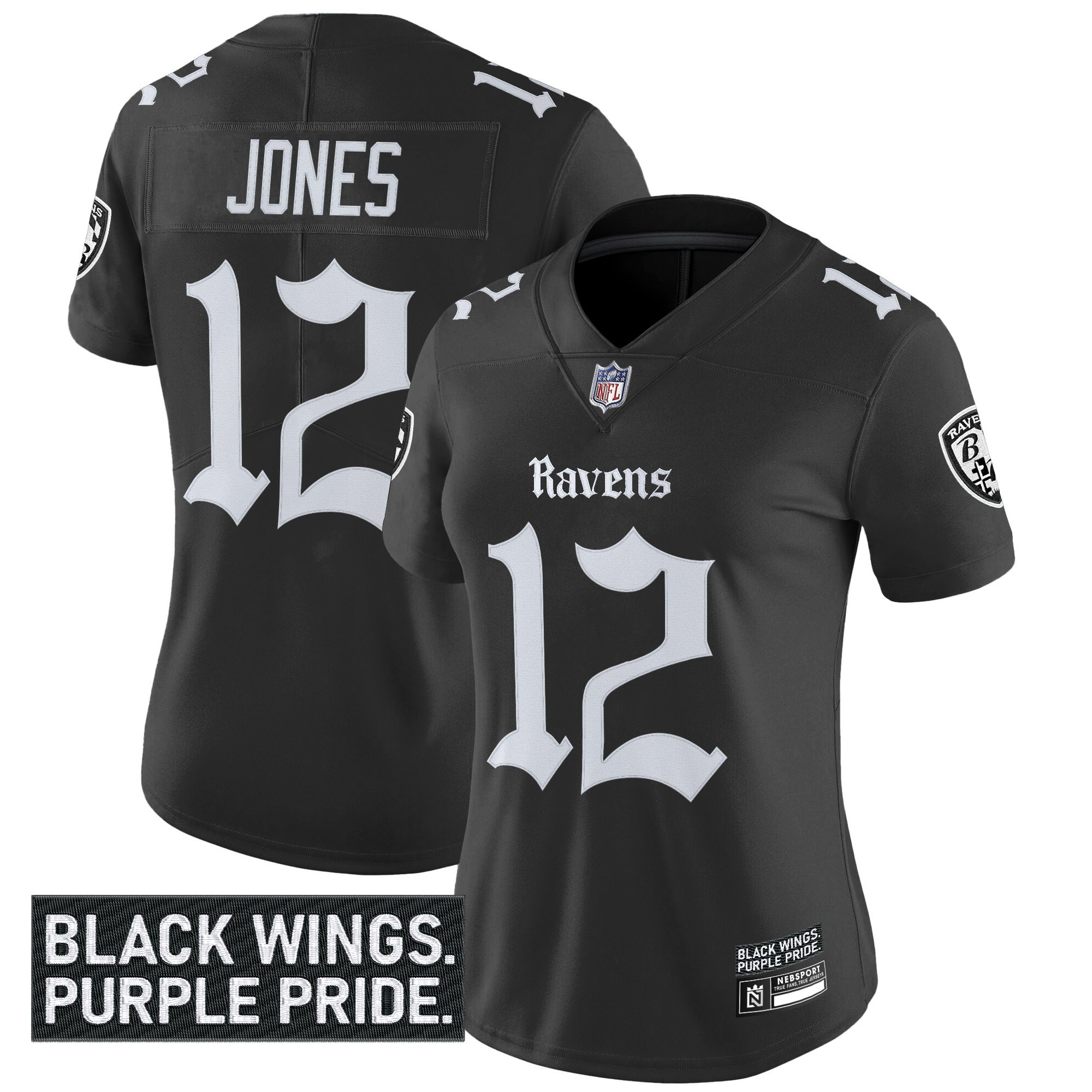 Women's Baltimore Ravens 'Gothic Nevermore Edition' Vapor Limited Jersey - All Stitched - Image 9